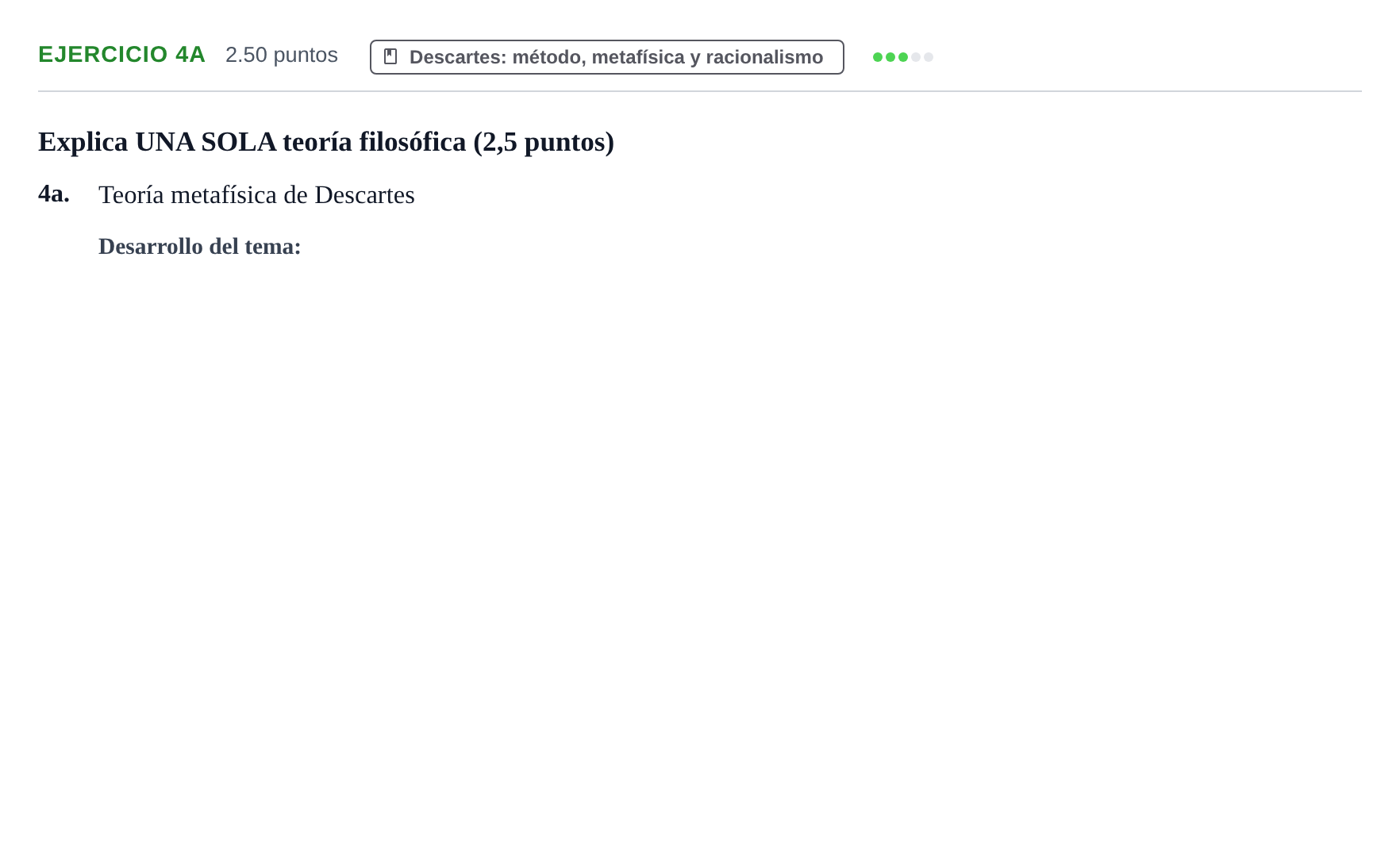 Enunciado: Ejercicio 4a · Historia de la Filosofía PAU La Rioja Ordinaria 2024