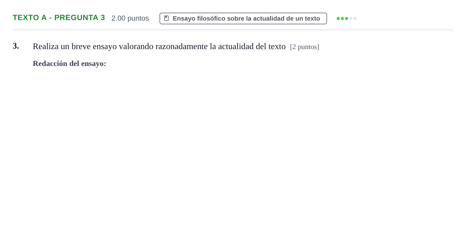 Enunciado: Ejercicio Texto A - Pregunta 3 · Historia de la Filosofía PAU La Rioja Ordinaria 2024