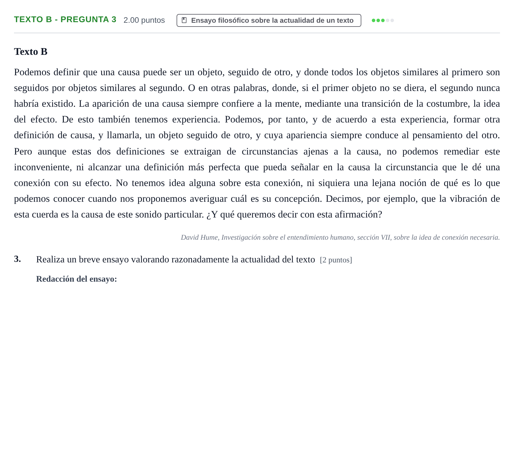 Enunciado: Ejercicio Texto B - Pregunta 3 · Historia de la Filosofía PAU La Rioja Ordinaria 2024