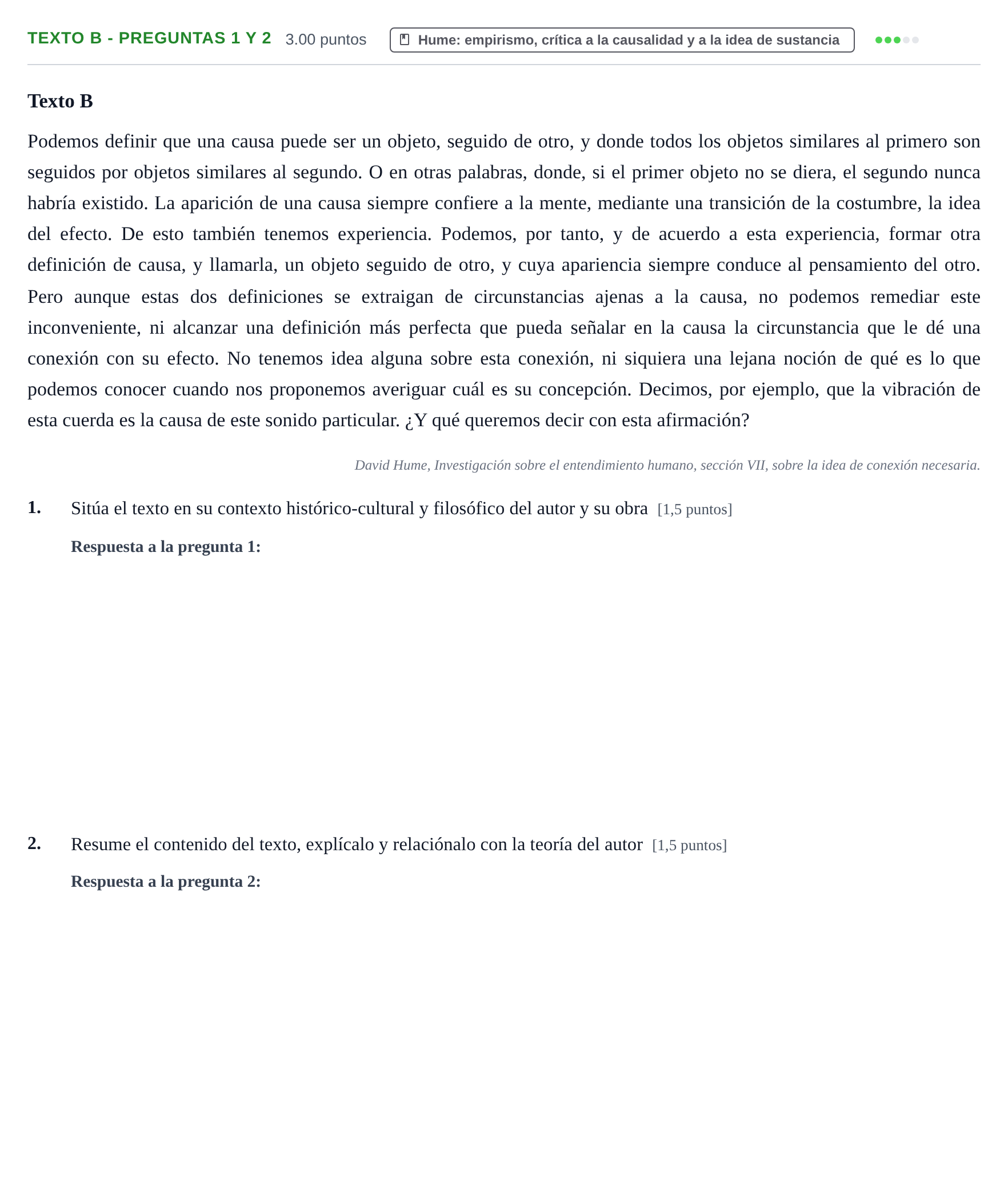 Enunciado: Ejercicio Texto B - Preguntas 1 y 2 · Historia de la Filosofía PAU La Rioja Ordinaria 2024