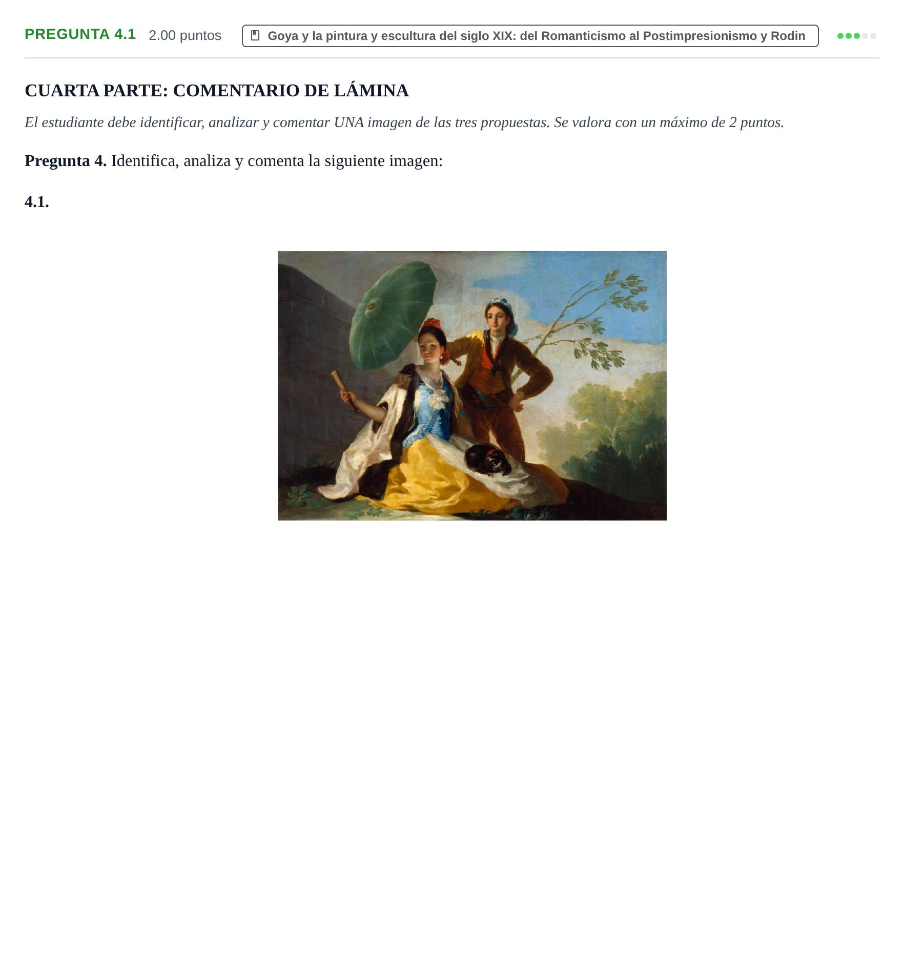 Enunciado: Pregunta 4.1 · Historia del Arte PAU La Rioja Extraordinaria 2024