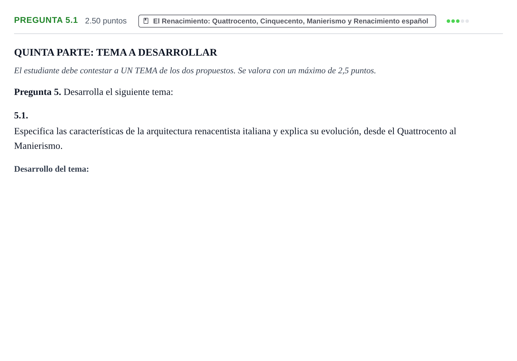 Enunciado: Pregunta 5.1 · Historia del Arte PAU La Rioja Ordinaria 2024
