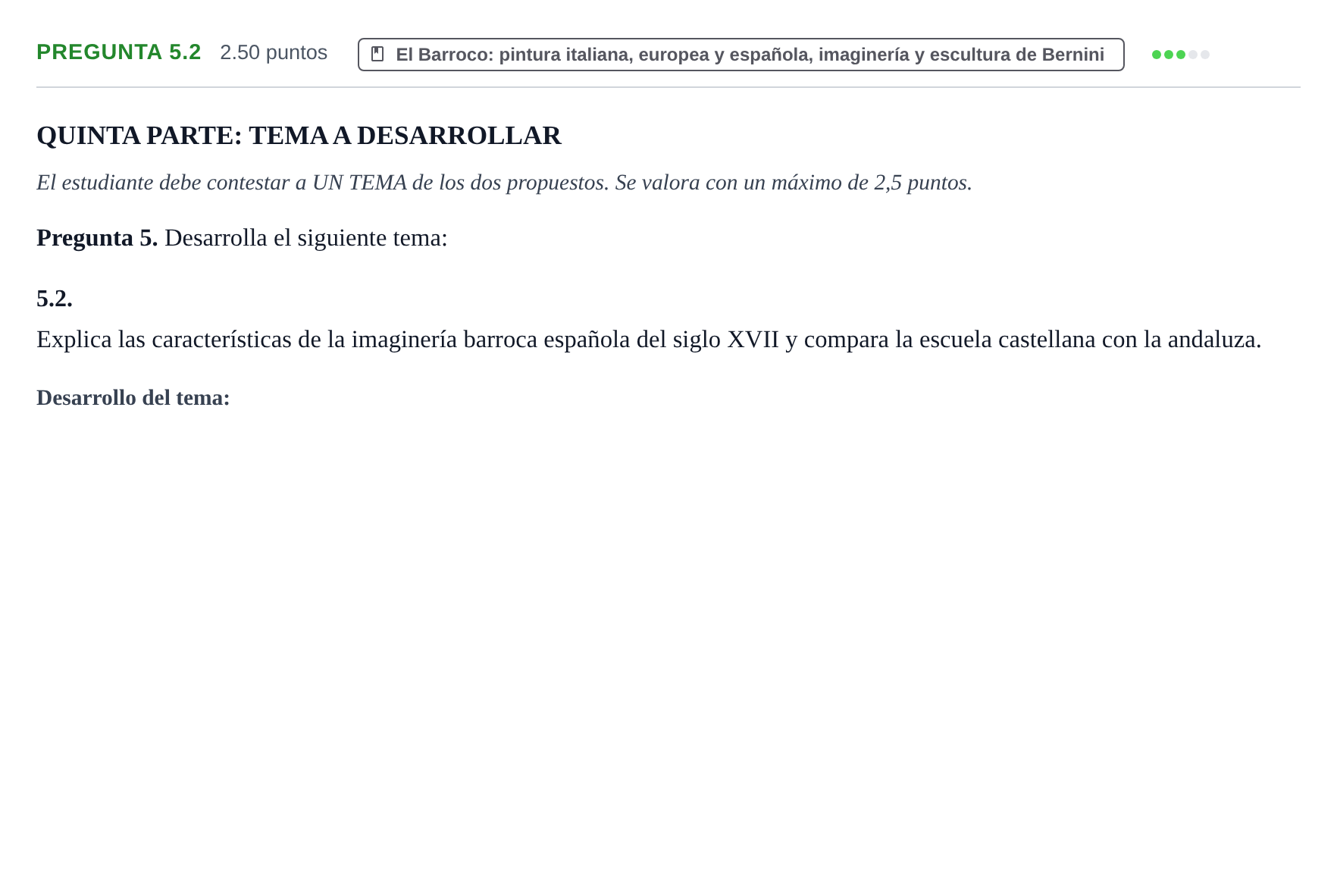 Enunciado: Pregunta 5.2 · Historia del Arte PAU La Rioja Ordinaria 2024