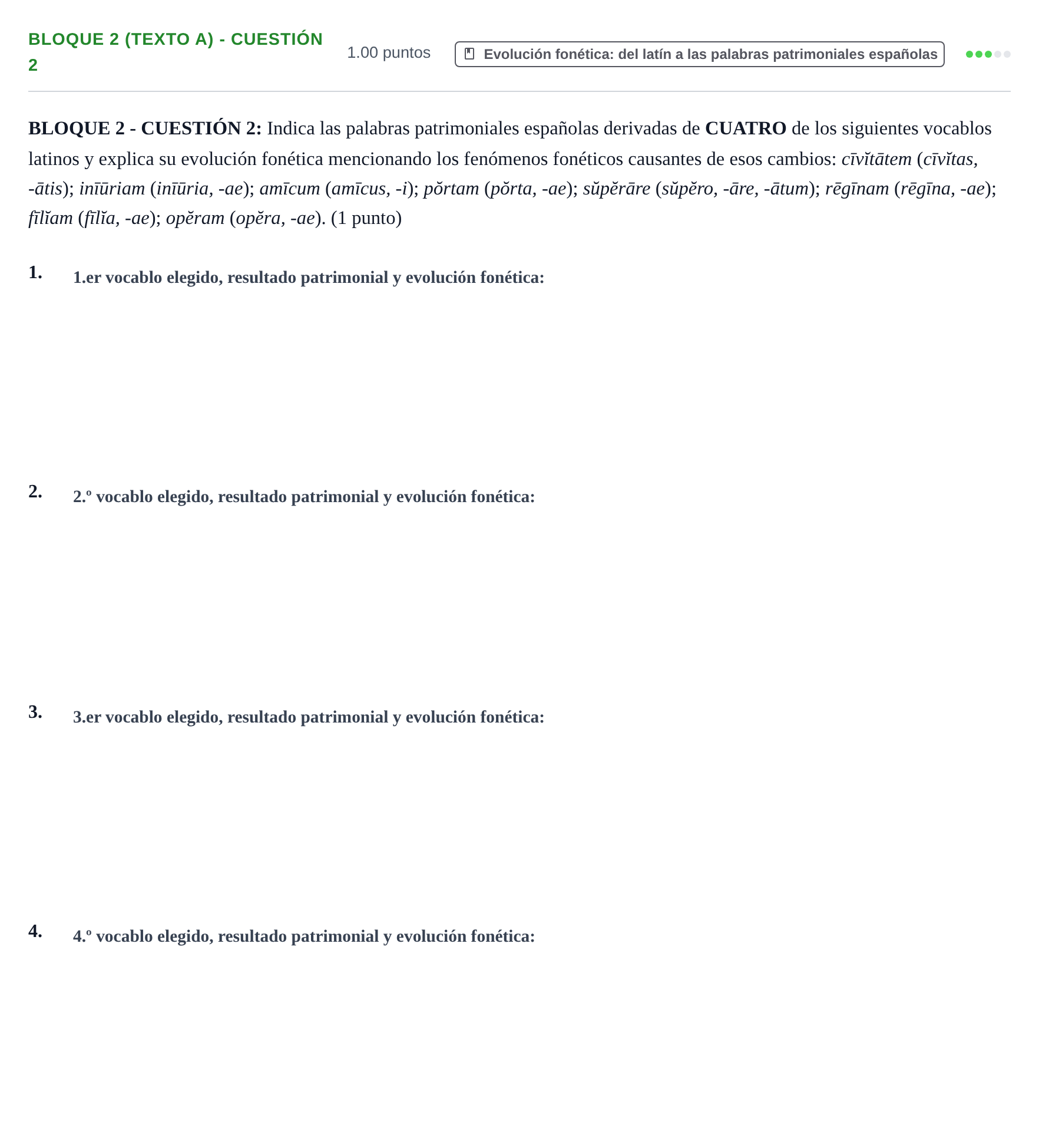 Enunciado: Bloque 2 (Texto A) - Cuestión 2 · Latín II PAU La Rioja Ordinaria 2024