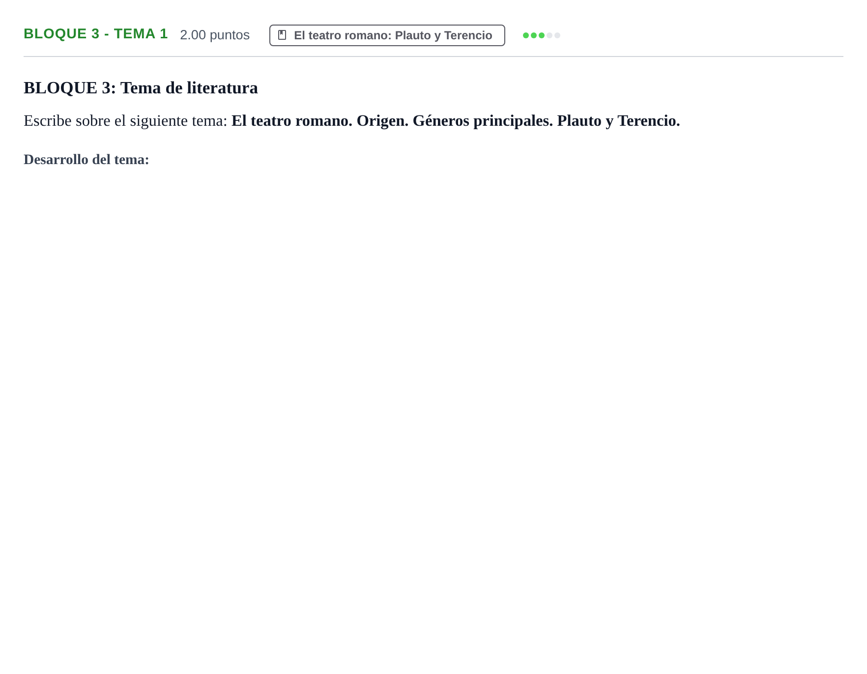 Enunciado: Bloque 3 - Tema 1 · Latín II PAU La Rioja Ordinaria 2024
