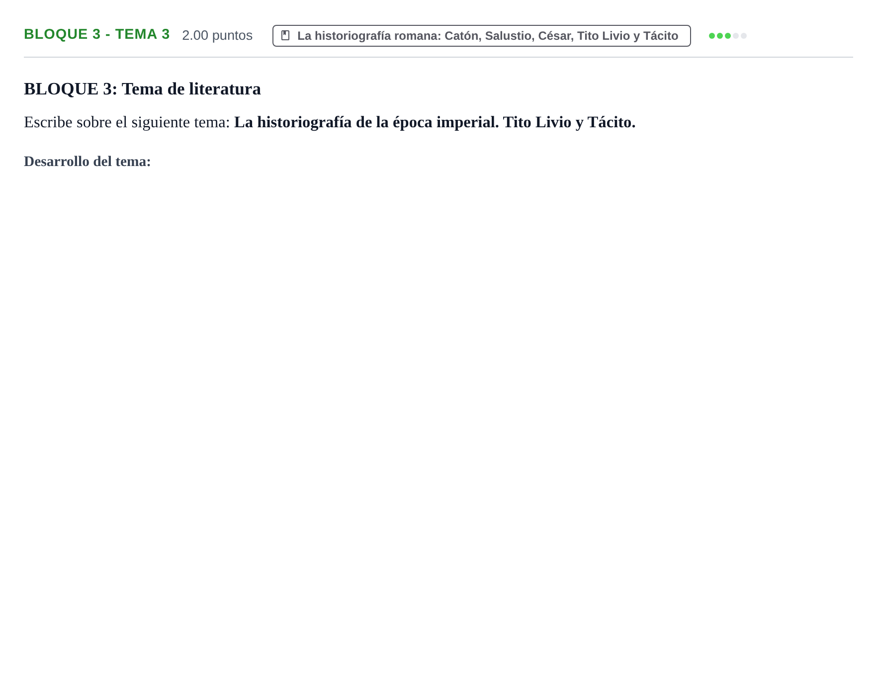 Enunciado: Bloque 3 - Tema 3 · Latín II PAU La Rioja Ordinaria 2024