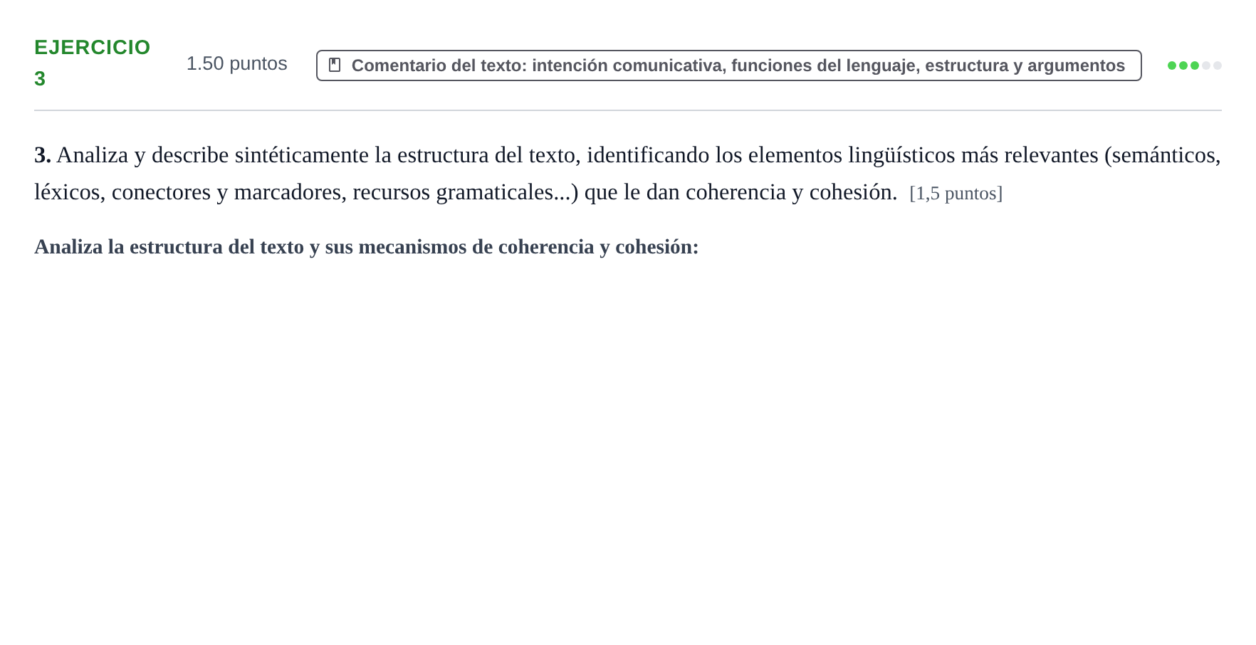 Enunciado: Problema 3 · Lengua Castellana y Literatura II PAU La Rioja Extraordinaria 2024