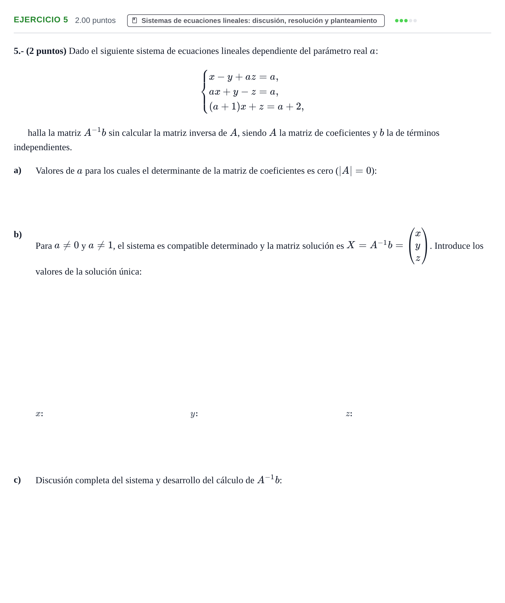 Enunciado: Problema 5 · Matemáticas II PAU La Rioja Extraordinaria 2024