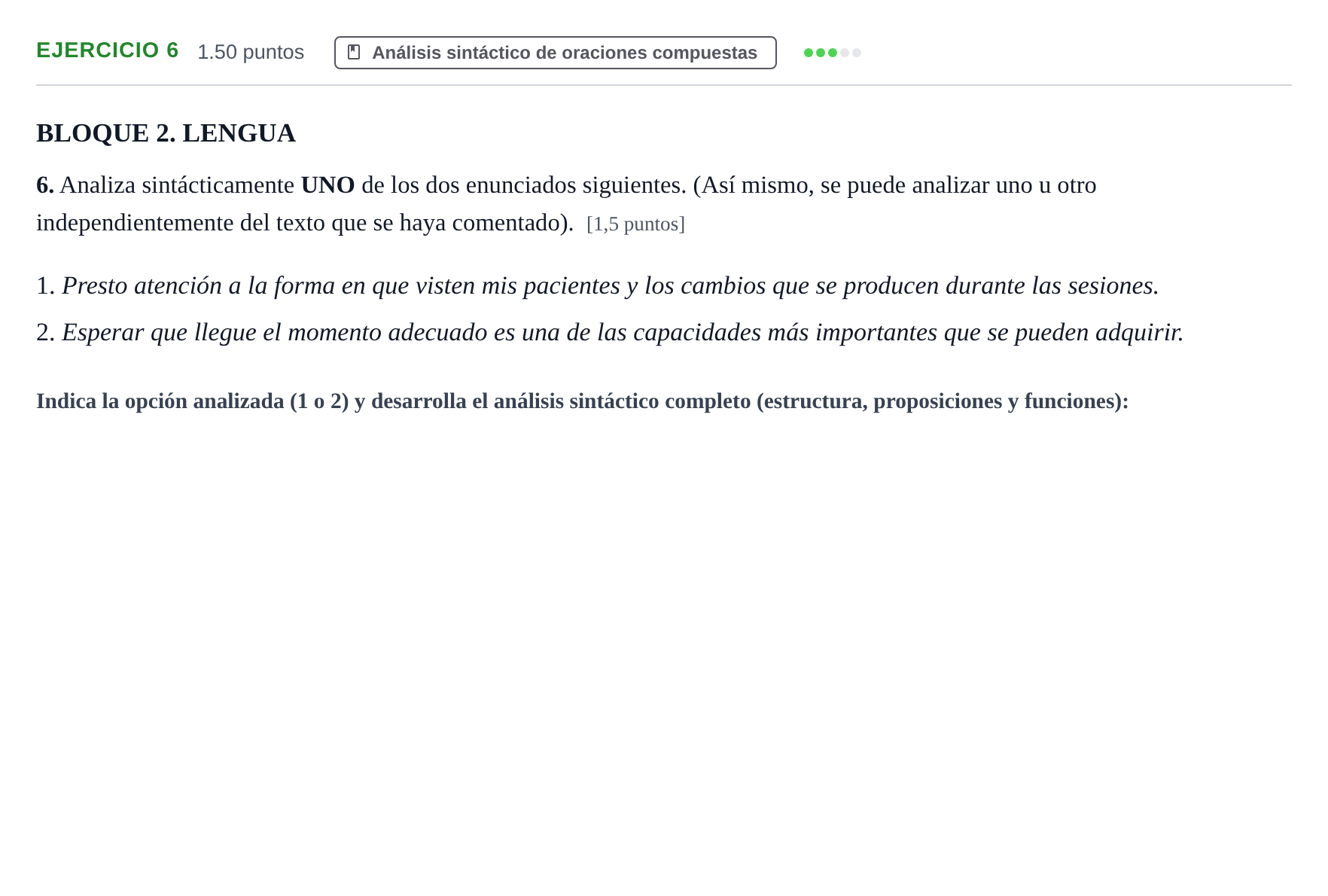 Enunciado: Problema 6 · Lengua Castellana y Literatura II PAU La Rioja Ordinaria 2024