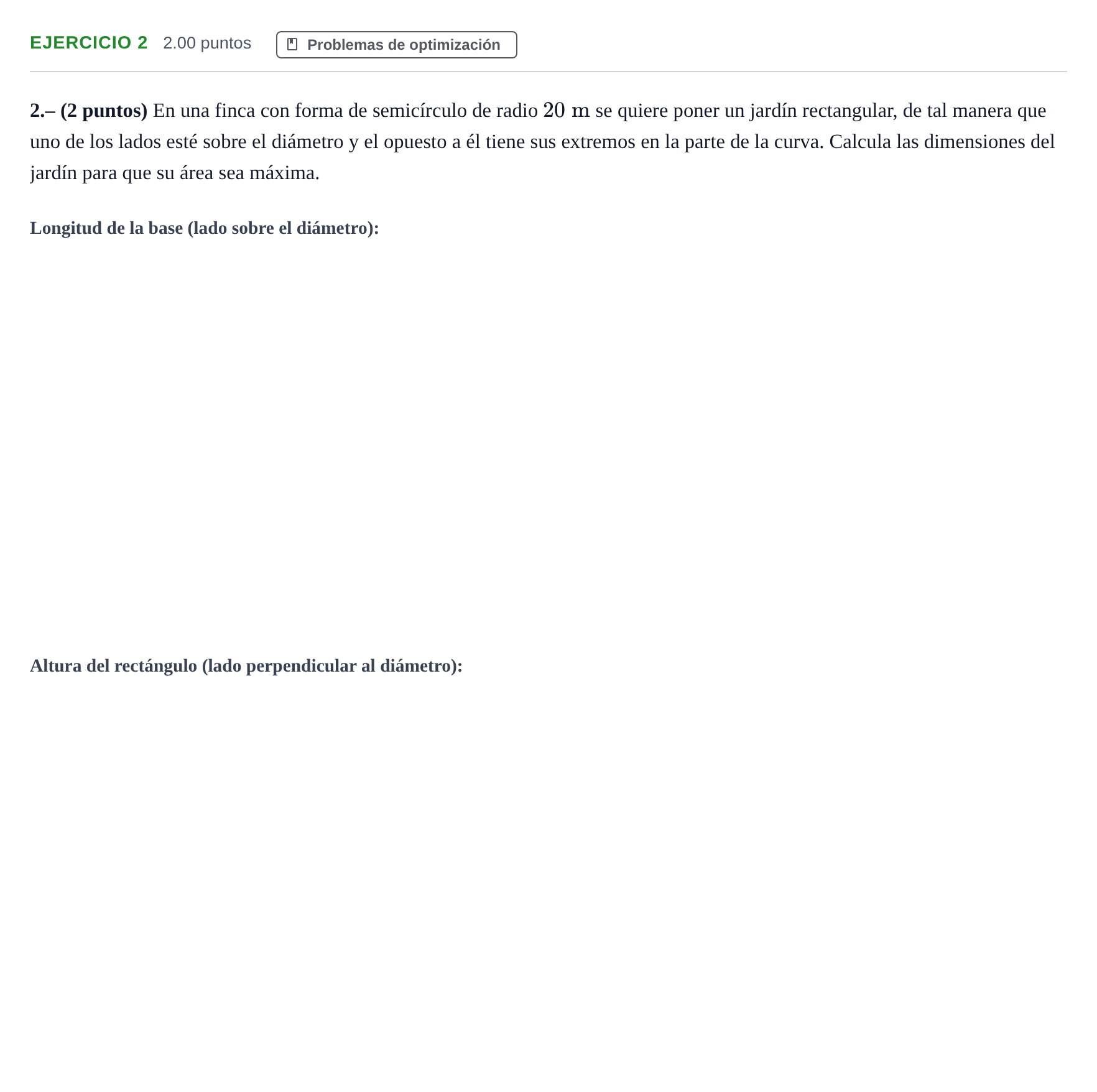 Enunciado: Problema 2 · Matemáticas II PAU La Rioja Ordinaria 2024