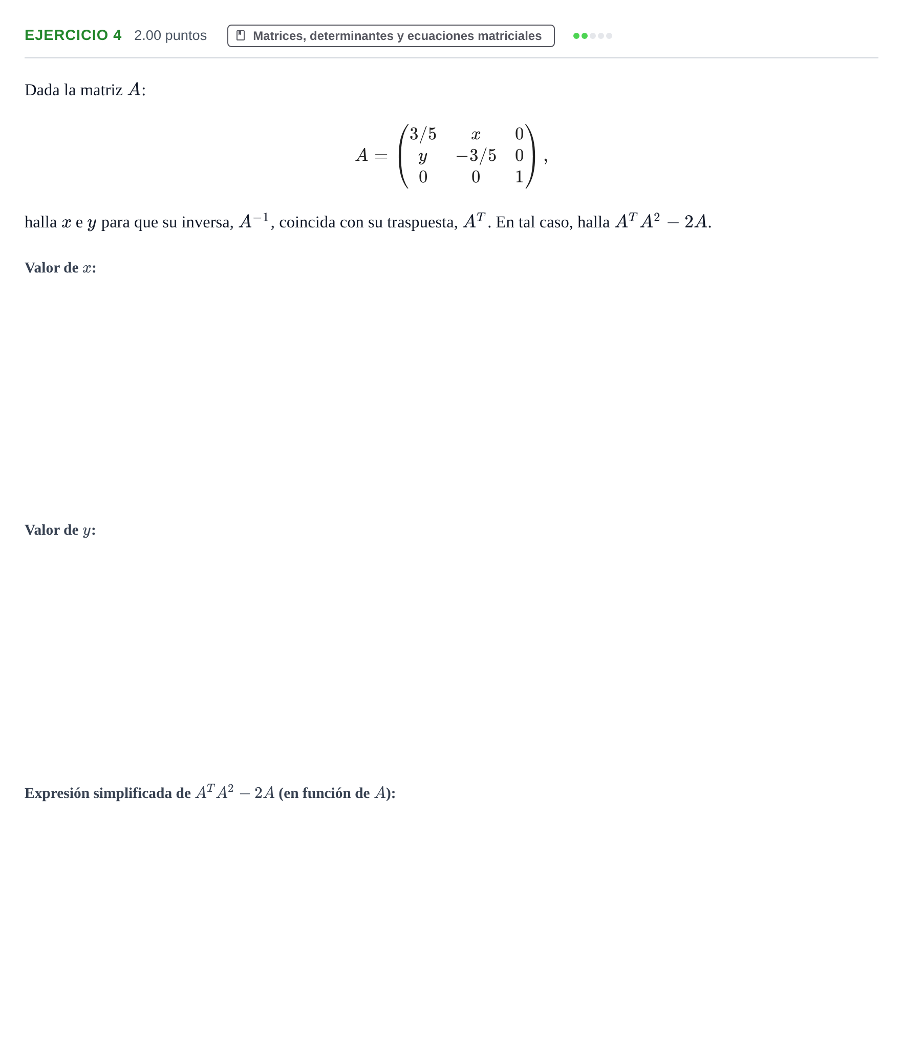 Enunciado: Problema 4 · Matemáticas II PAU La Rioja Ordinaria 2024