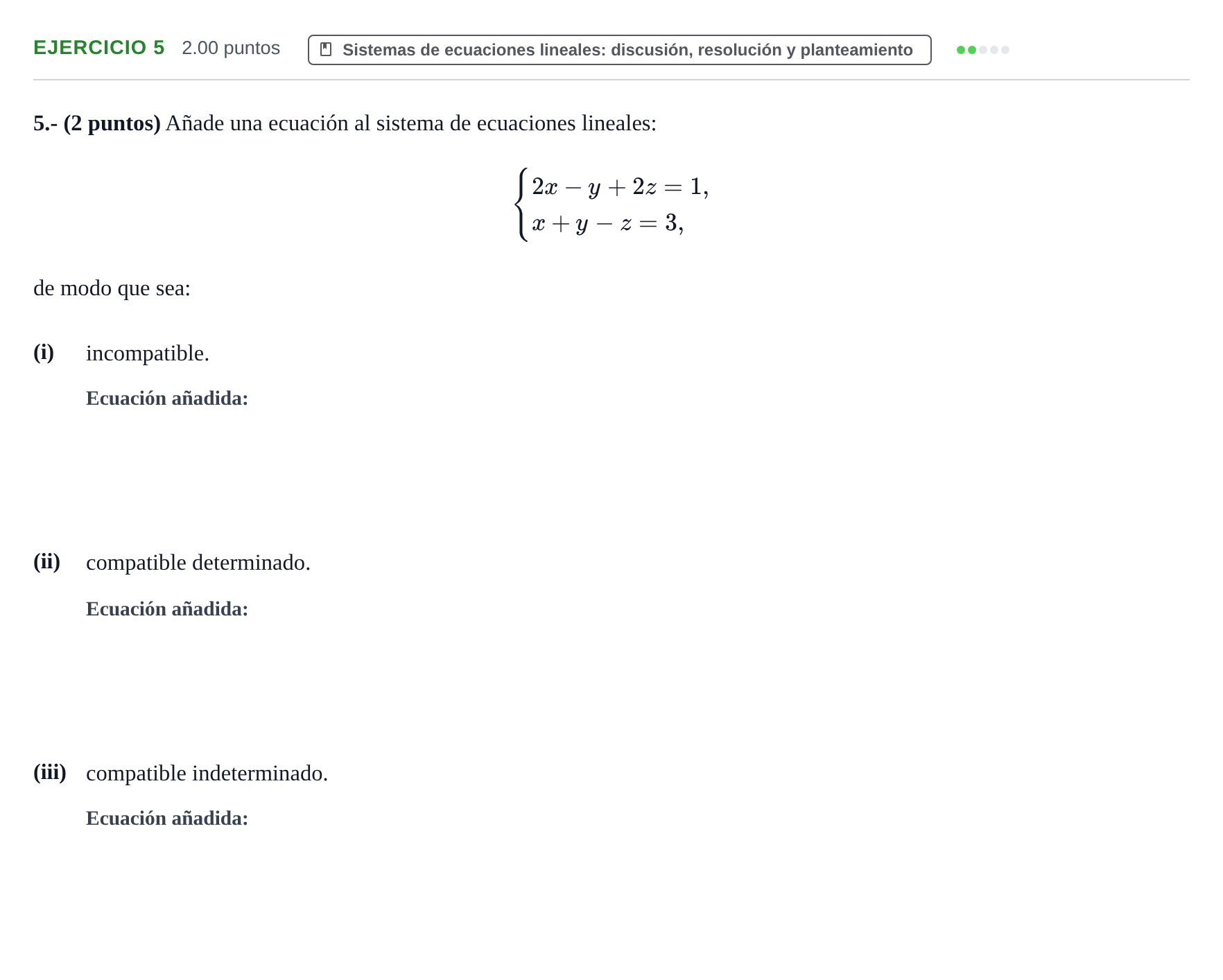 Enunciado: Problema 5 · Matemáticas II PAU La Rioja Ordinaria 2024
