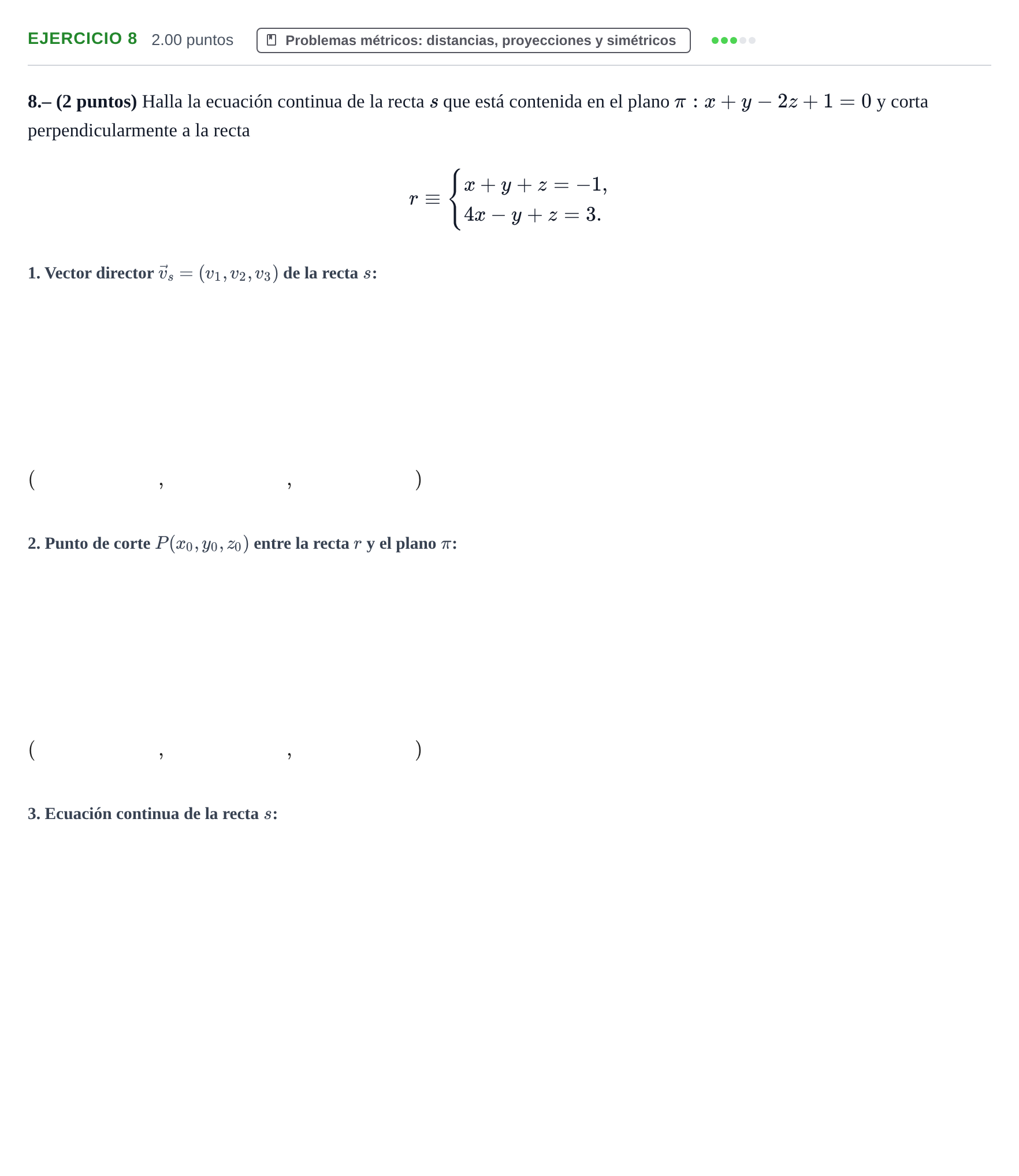 Enunciado: Problema 8 · Matemáticas II PAU La Rioja Ordinaria 2024
