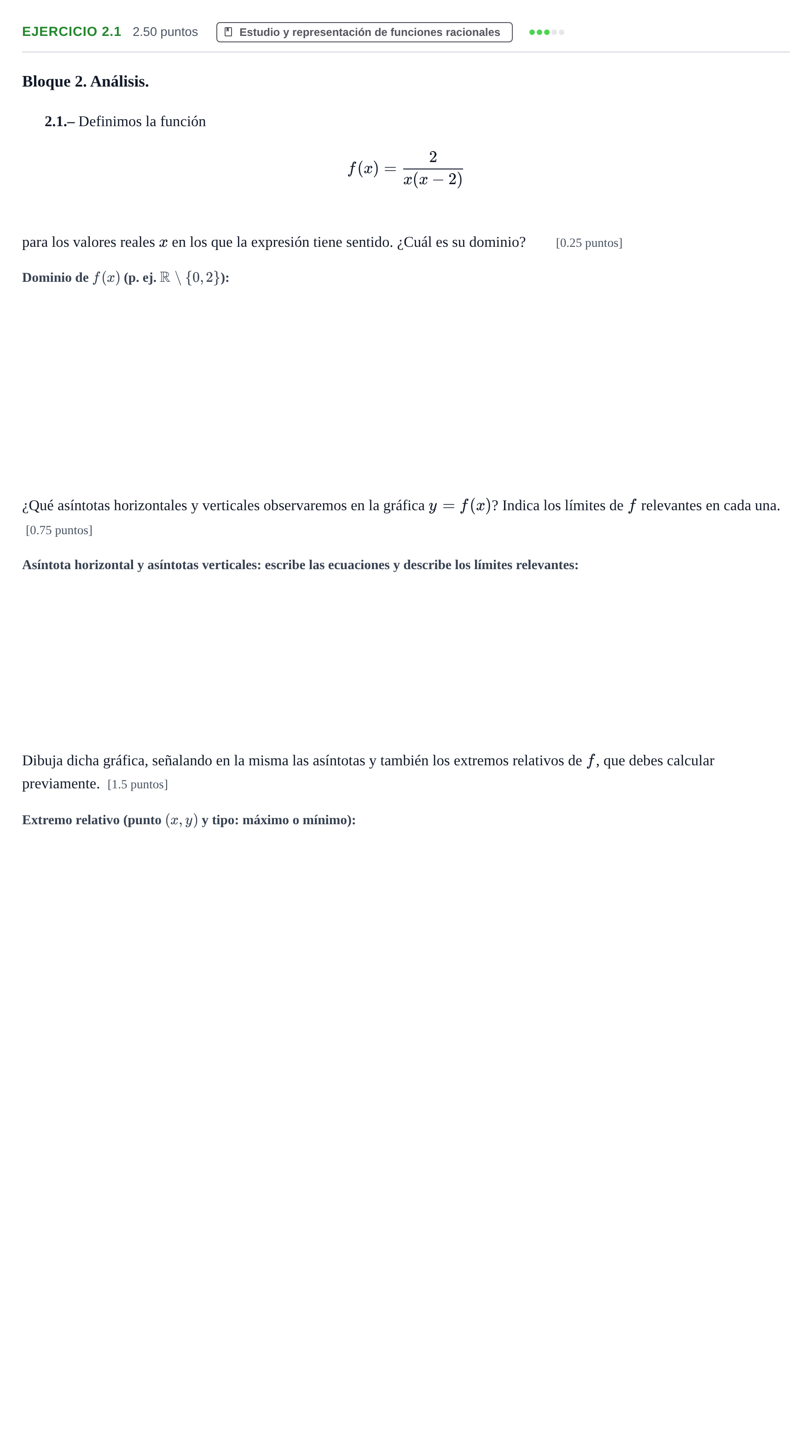 Enunciado: Ejercicio 2.1 · Matemáticas aplicadas a las Ciencias Sociales II PAU La Rioja Extraordinaria 2024