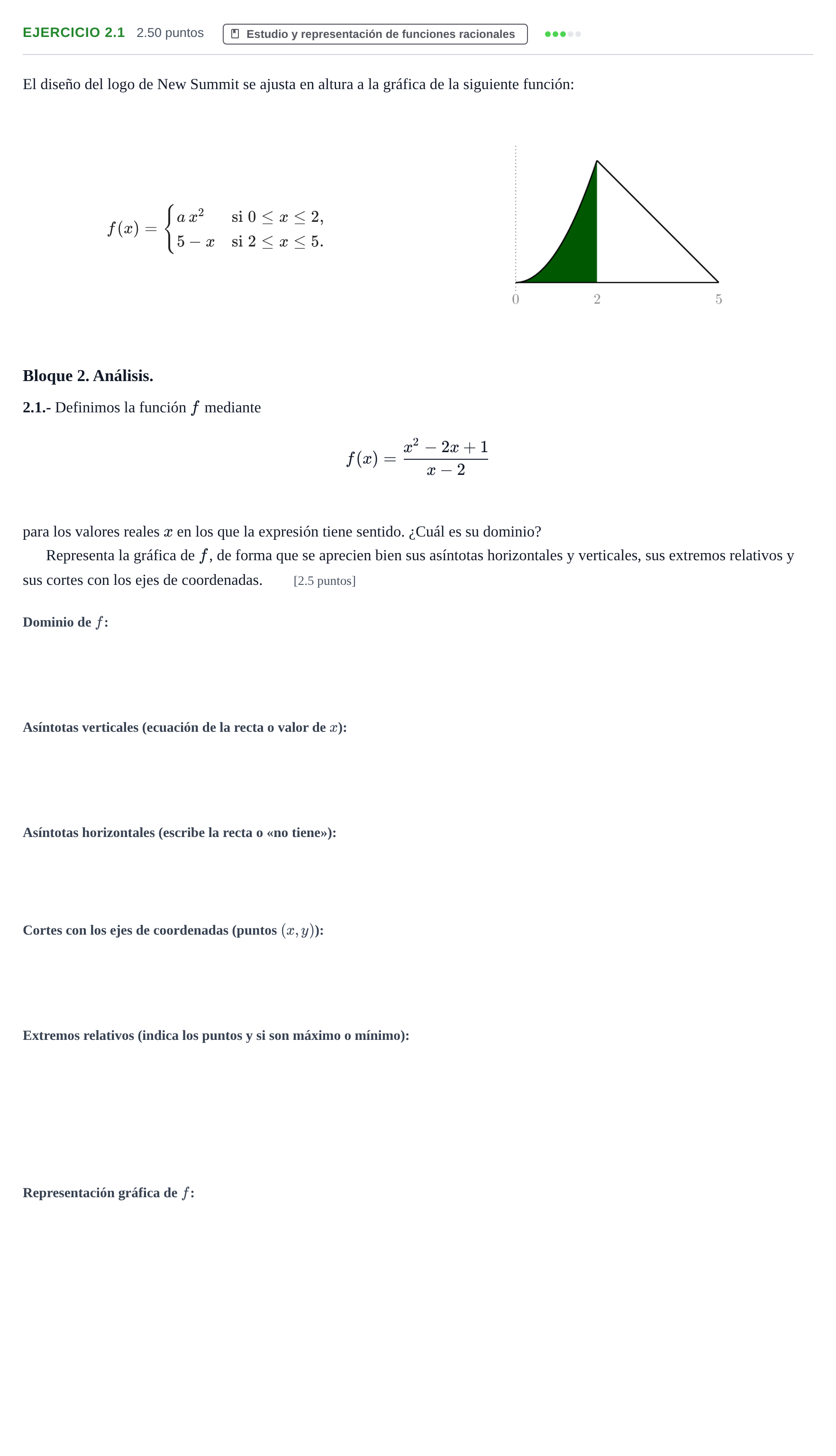 Enunciado: Ejercicio 2.1 · Matemáticas aplicadas a las Ciencias Sociales II PAU La Rioja Ordinaria 2024