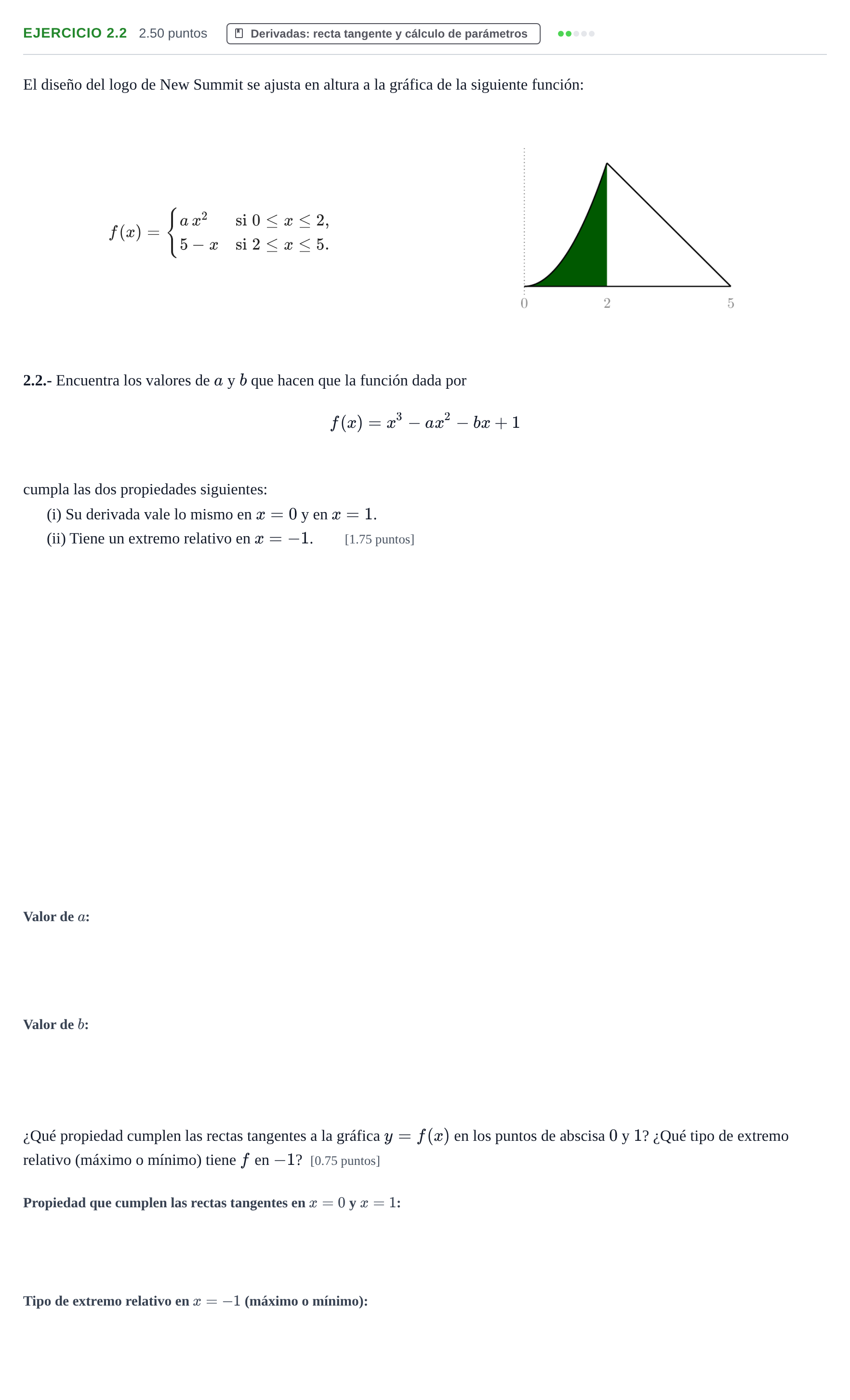 Enunciado: Ejercicio 2.2 · Matemáticas aplicadas a las Ciencias Sociales II PAU La Rioja Ordinaria 2024