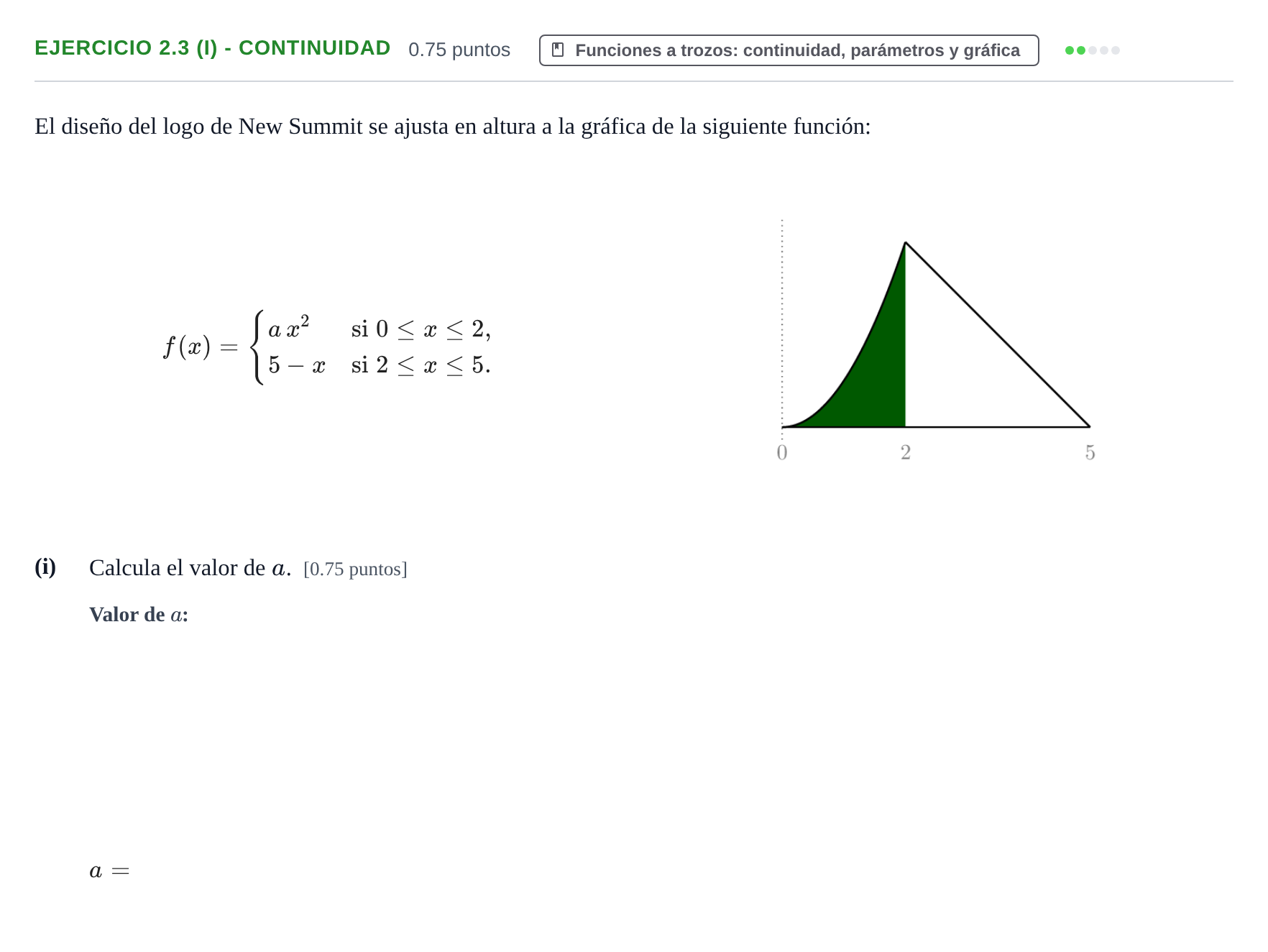 Enunciado: Ejercicio 2.3 (i) - Continuidad · Matemáticas aplicadas a las Ciencias Sociales II PAU La Rioja Ordinaria 2024