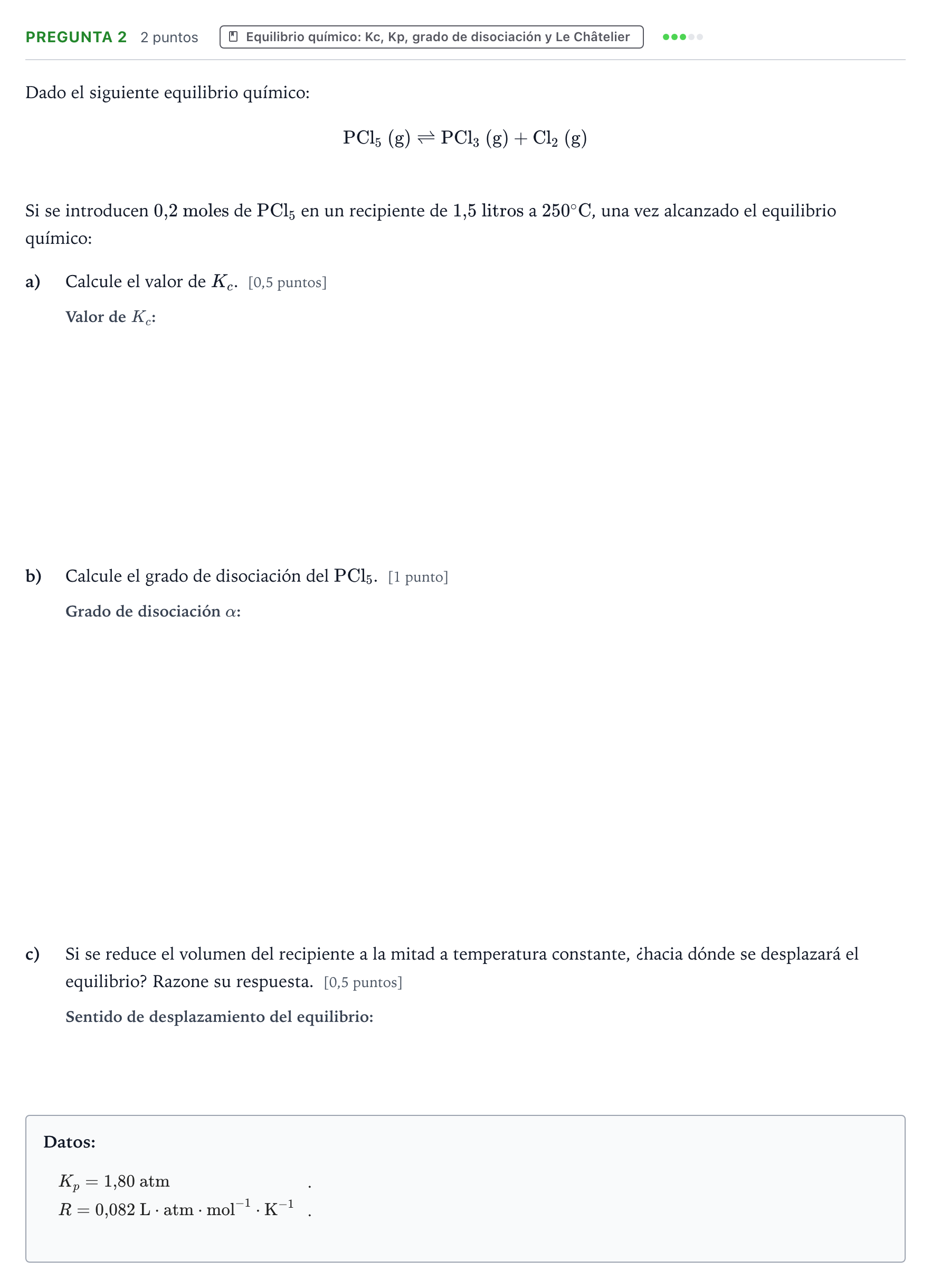 Enunciado: Pregunta 2 · Química PAU La Rioja Ordinaria 2024