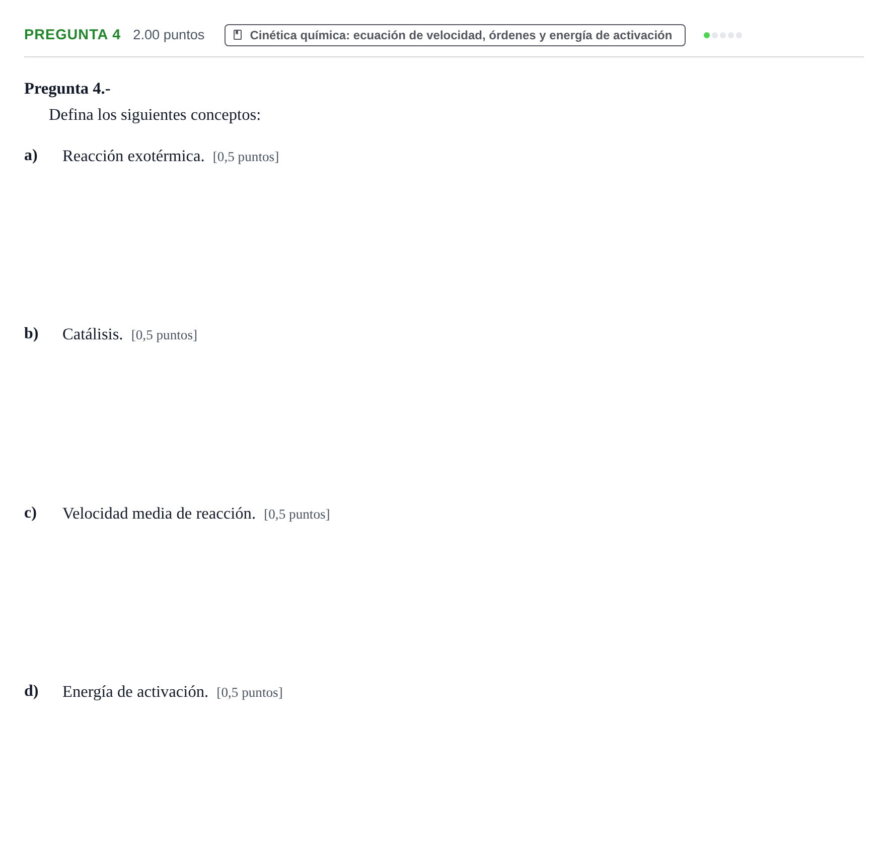 Enunciado: Pregunta 4 · Química PAU La Rioja Ordinaria 2024
