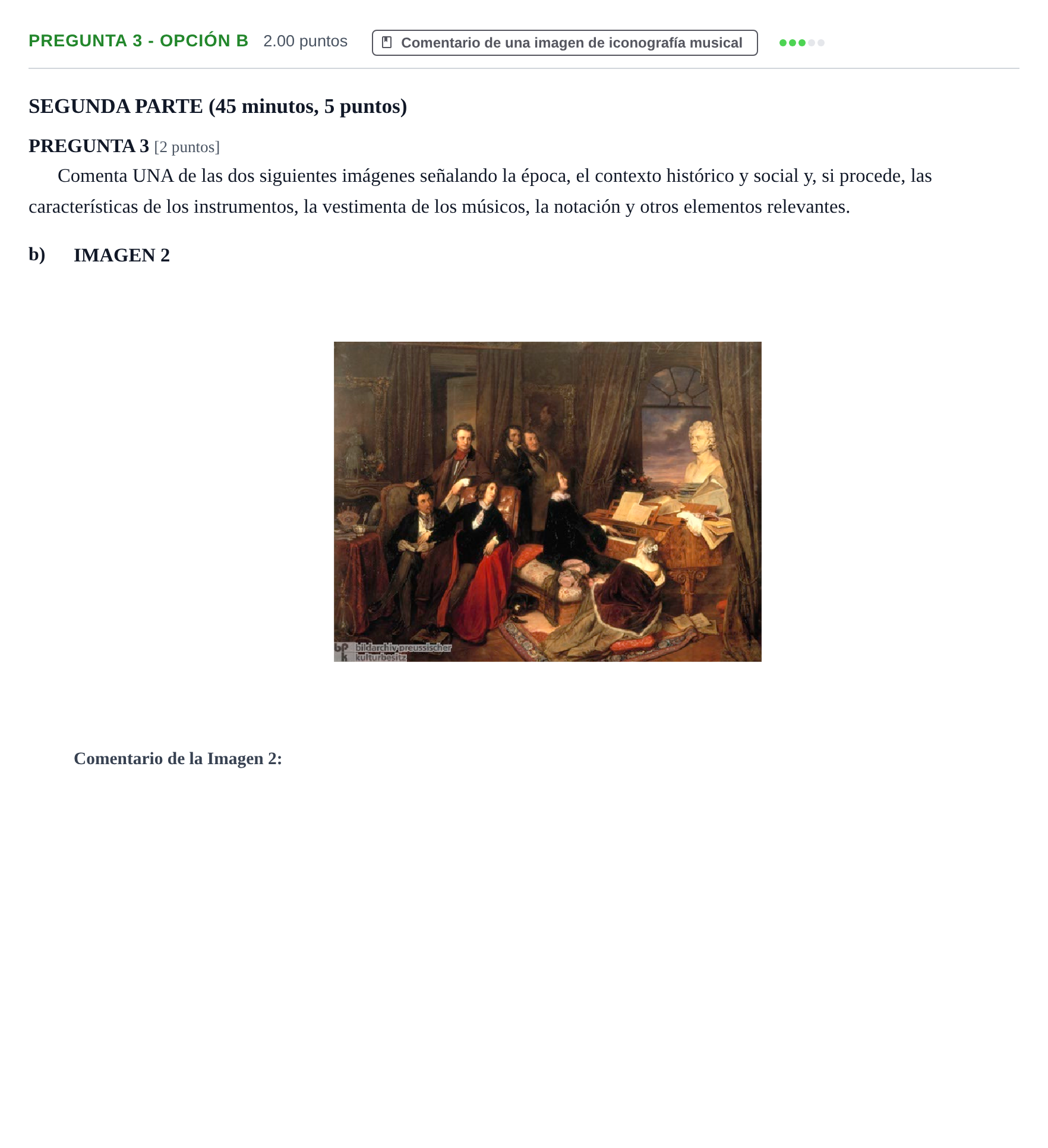 Enunciado: Pregunta 3 - Opción b · Análisis Musical II PAU La Rioja Ordinaria (Incidencias) 2024