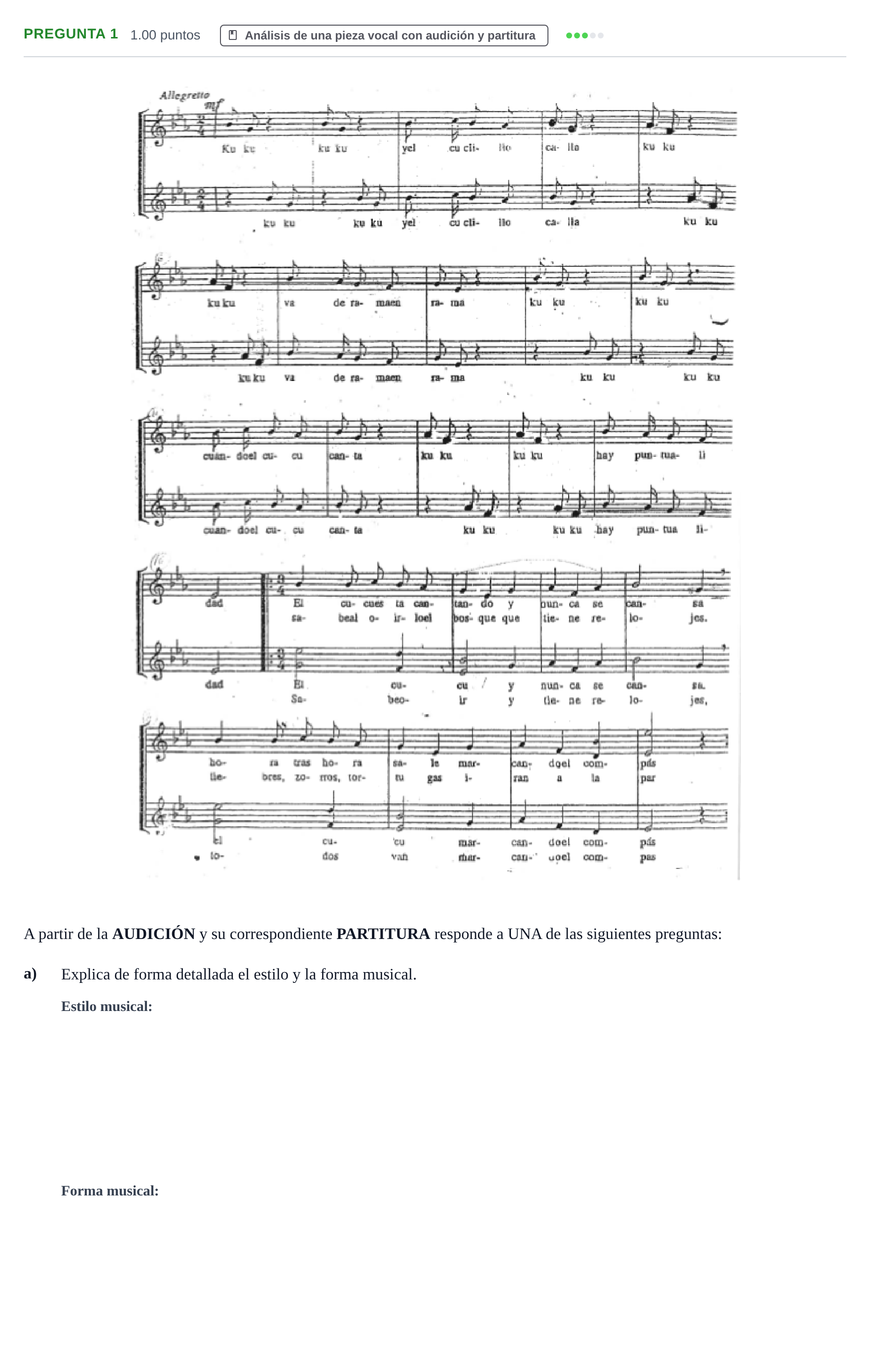 Enunciado: Pregunta 1 - a · Coro y Técnica Vocal PAU La Rioja Extraordinaria 2024