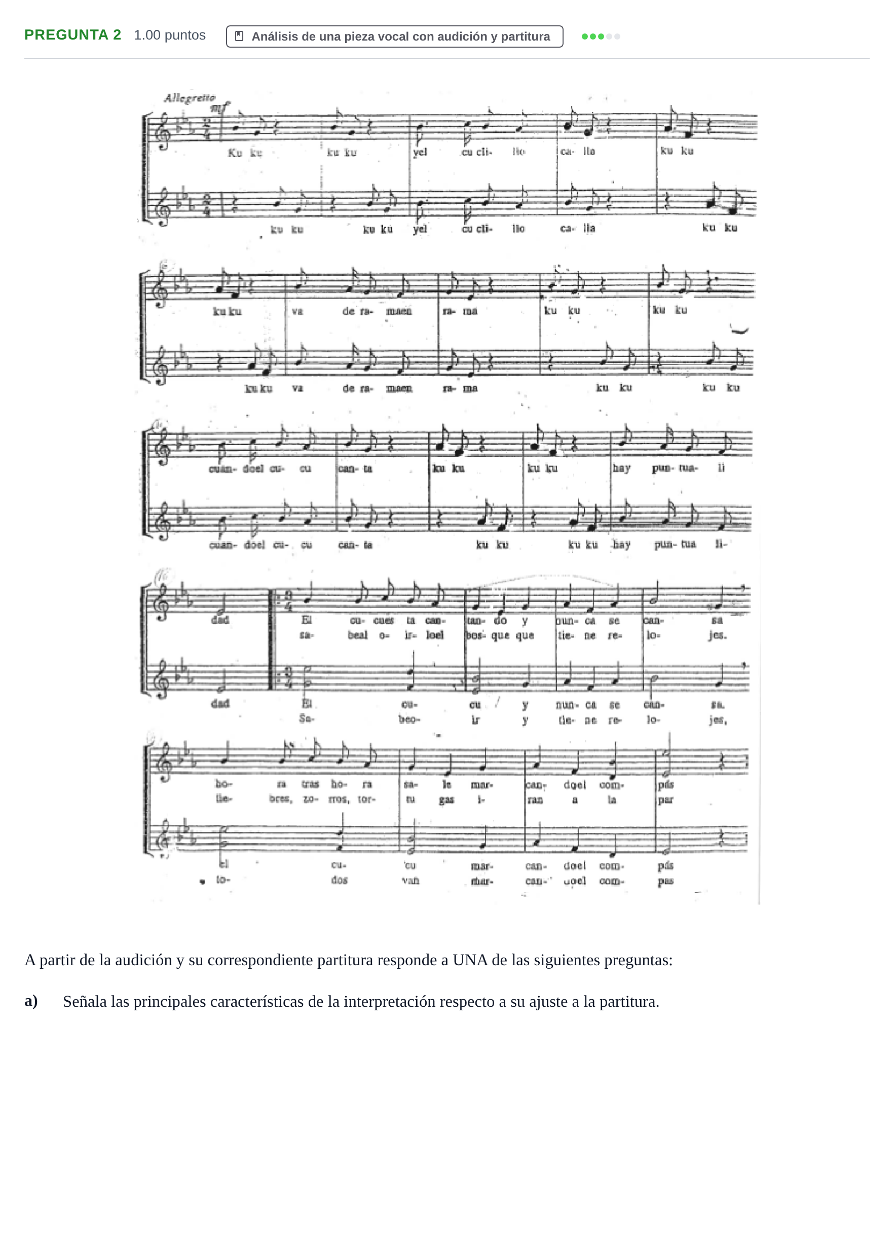 Enunciado: Pregunta 2 - a · Coro y Técnica Vocal PAU La Rioja Extraordinaria 2024