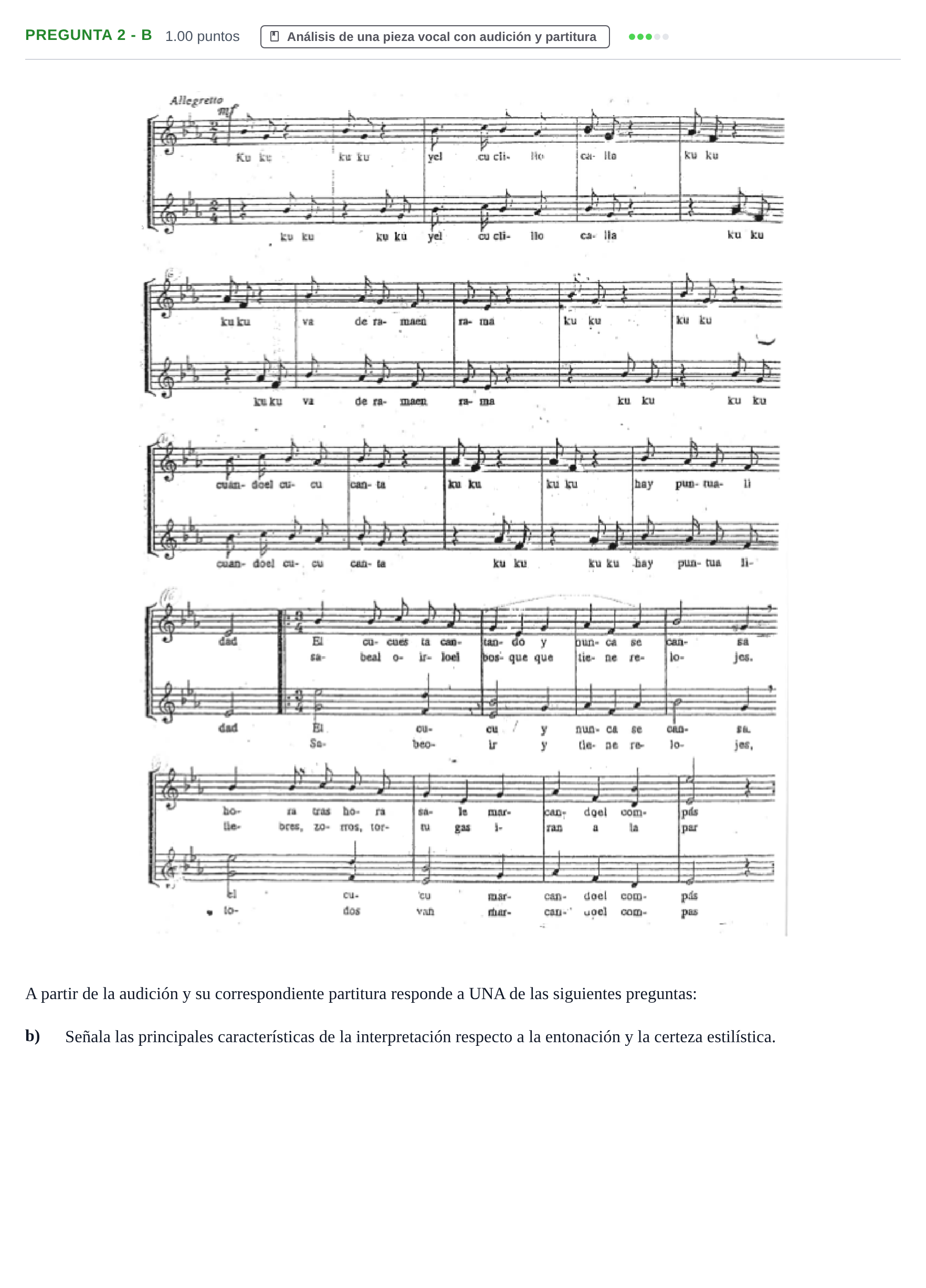 Enunciado: Pregunta 2 - b · Coro y Técnica Vocal PAU La Rioja Extraordinaria 2024
