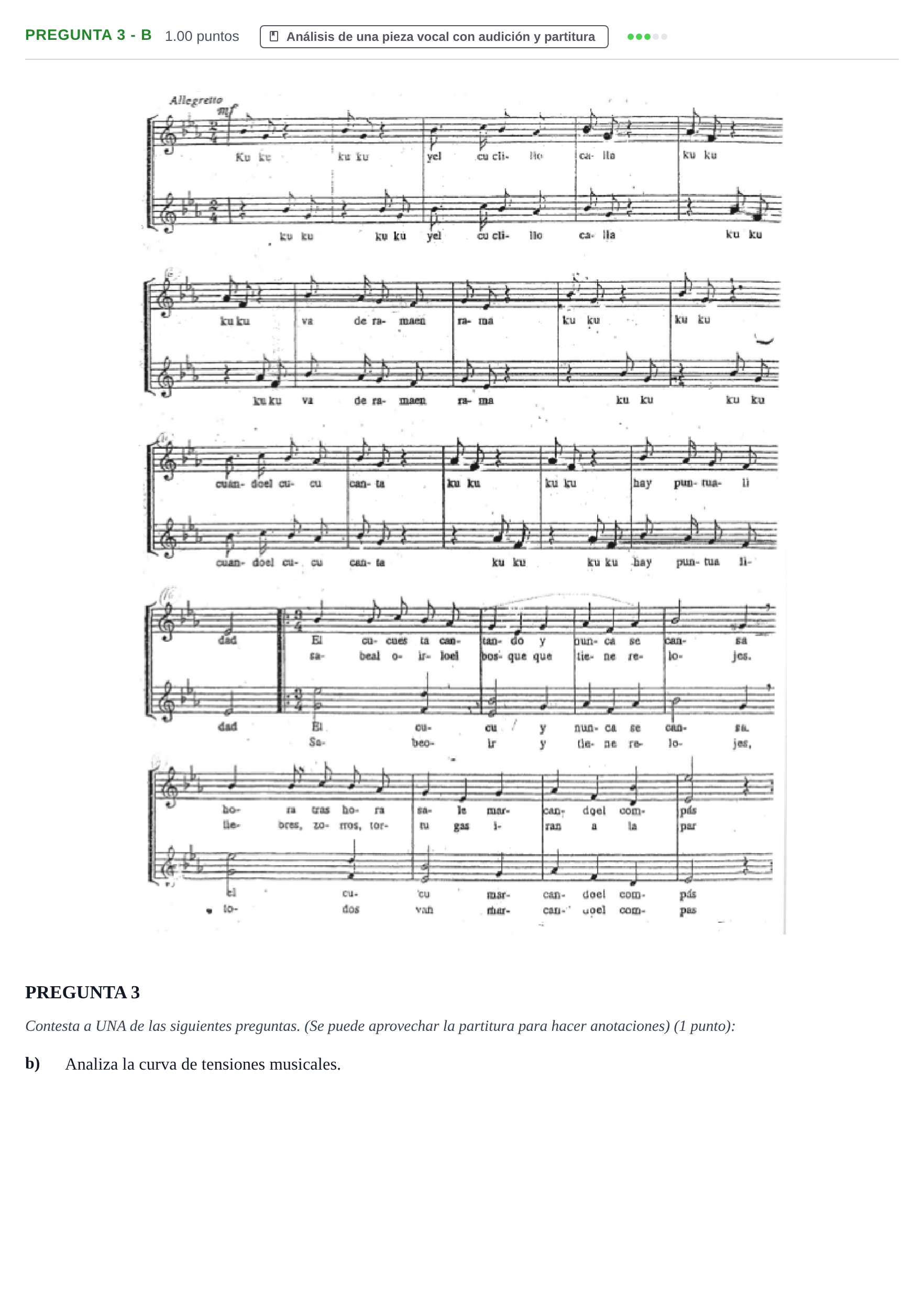 Enunciado: Pregunta 3 - b · Coro y Técnica Vocal PAU La Rioja Extraordinaria 2024