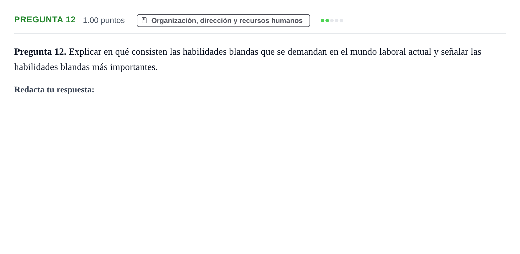 Enunciado: Pregunta 12 · Empresa y Diseño de Modelos de Negocio PAU La Rioja Extraordinaria 2024