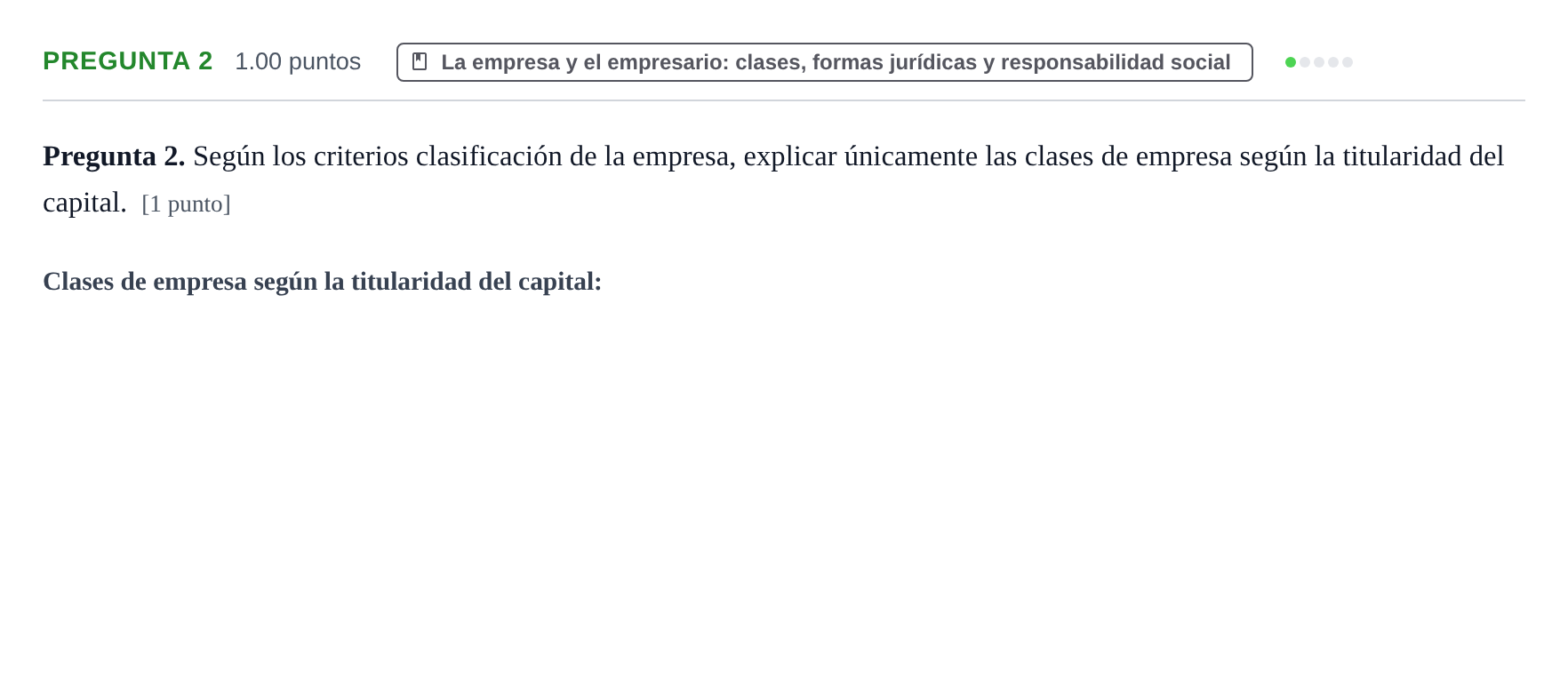 Enunciado: Pregunta 2 · Empresa y Diseño de Modelos de Negocio PAU La Rioja Extraordinaria 2024