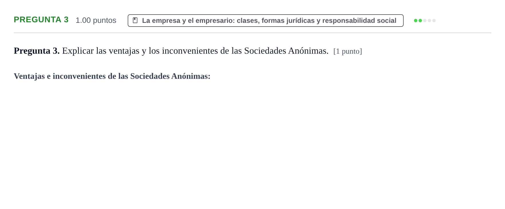 Enunciado: Pregunta 3 · Empresa y Diseño de Modelos de Negocio PAU La Rioja Extraordinaria 2024