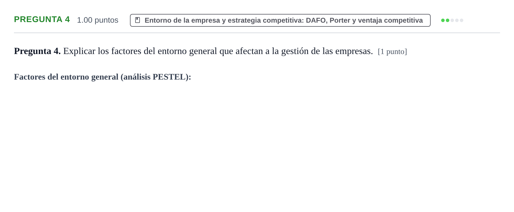 Enunciado: Pregunta 4 · Empresa y Diseño de Modelos de Negocio PAU La Rioja Extraordinaria 2024