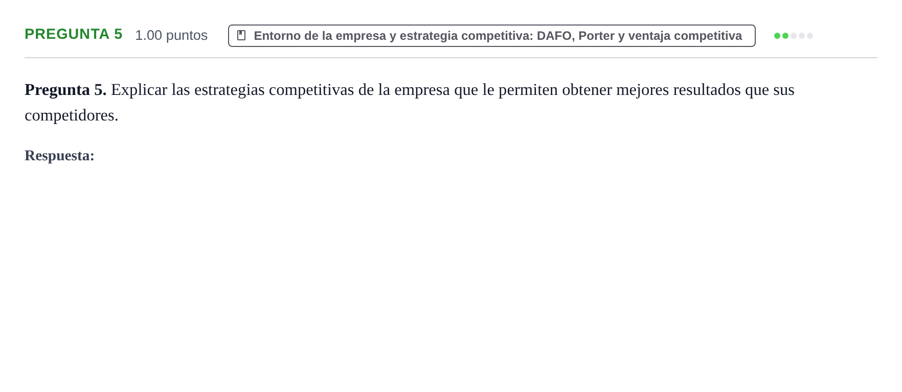 Enunciado: Pregunta 5 · Empresa y Diseño de Modelos de Negocio PAU La Rioja Extraordinaria 2024