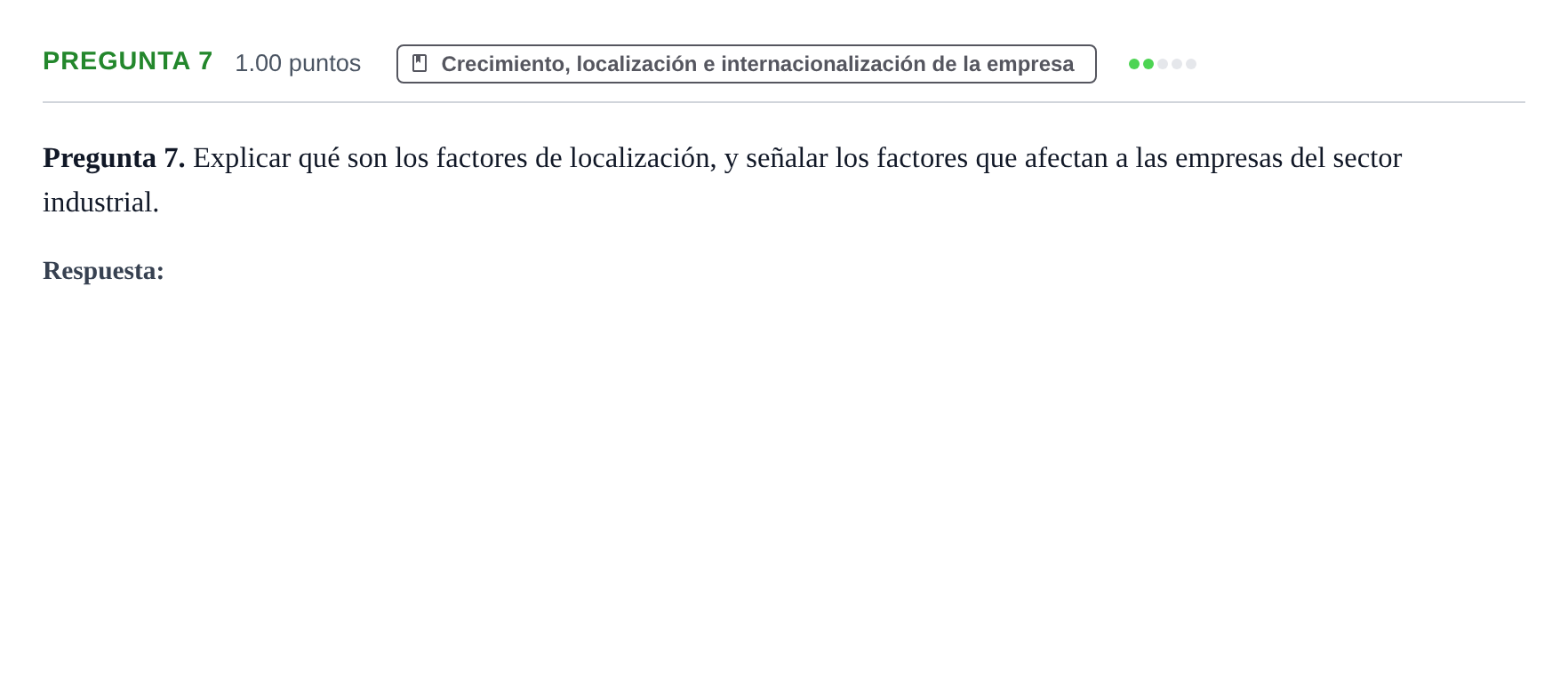 Enunciado: Pregunta 7 · Empresa y Diseño de Modelos de Negocio PAU La Rioja Extraordinaria 2024