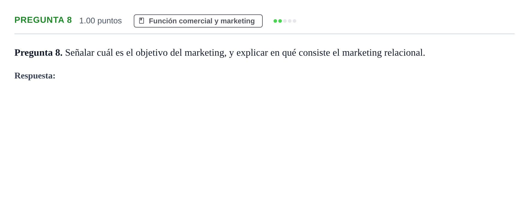 Enunciado: Pregunta 8 · Empresa y Diseño de Modelos de Negocio PAU La Rioja Extraordinaria 2024