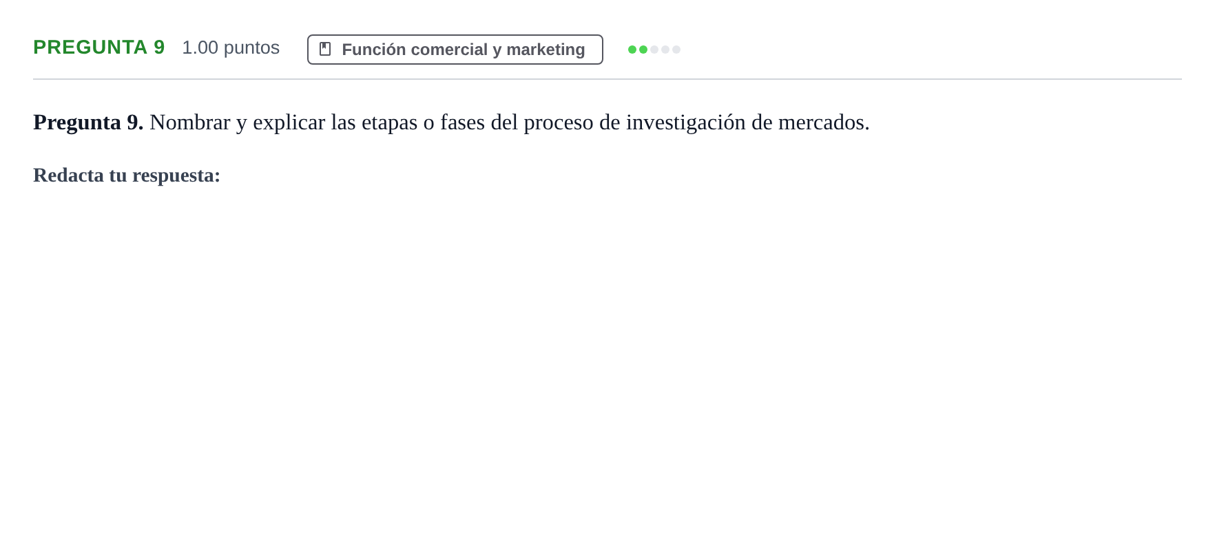 Enunciado: Pregunta 9 · Empresa y Diseño de Modelos de Negocio PAU La Rioja Extraordinaria 2024