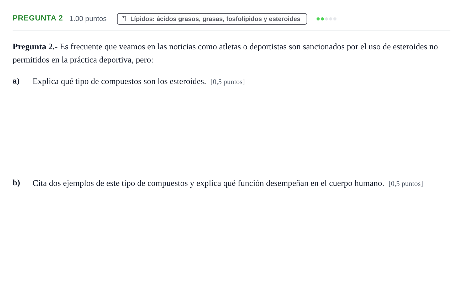 Enunciado: Pregunta 2 · Biología PAU La Rioja Ordinaria 2024