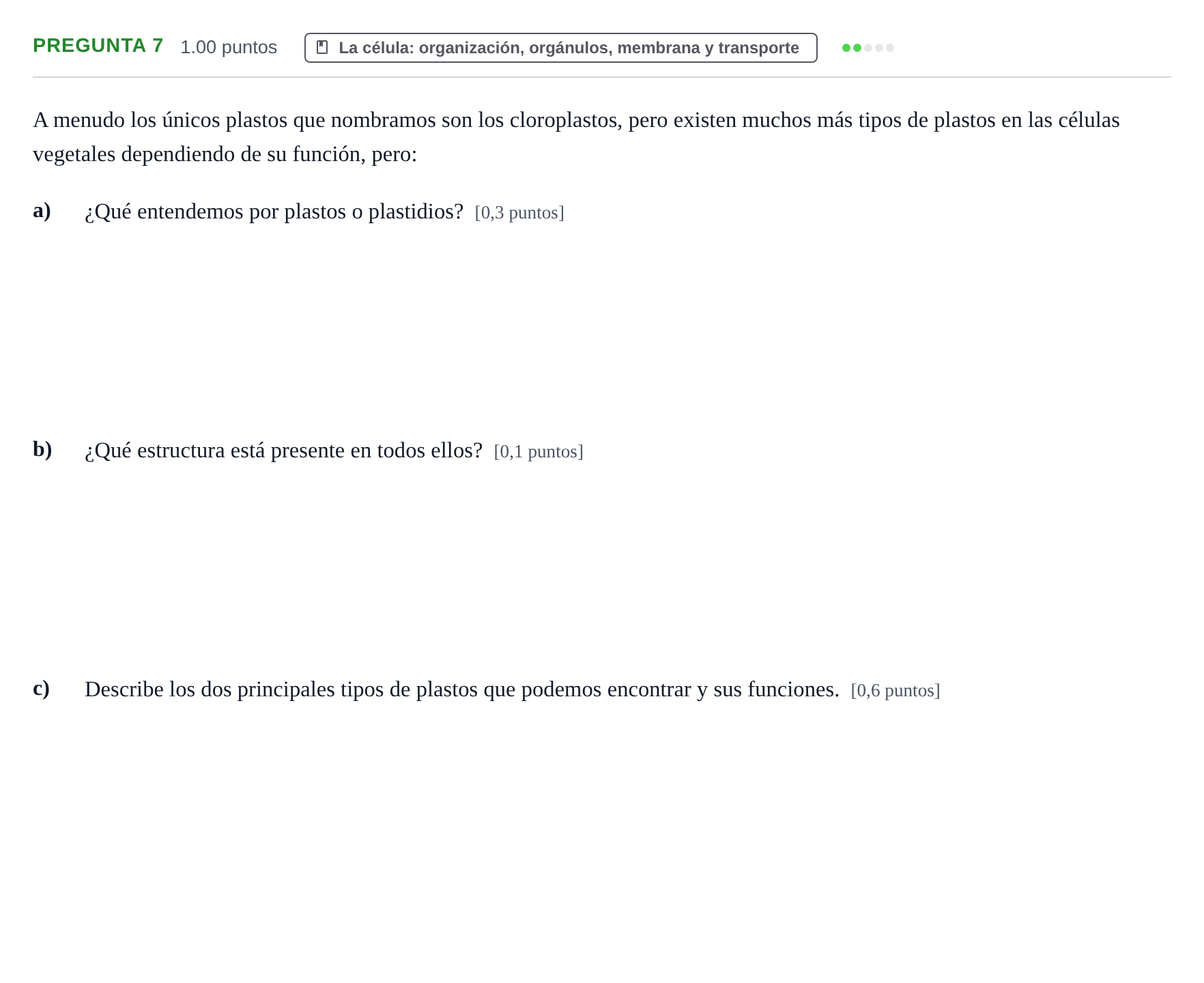 Enunciado: Pregunta 7 · Biología PAU La Rioja Ordinaria 2024