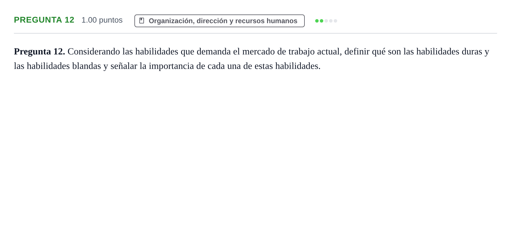 Enunciado: Pregunta 12 · Empresa y Diseño de Modelos de Negocio PAU La Rioja Ordinaria 2024