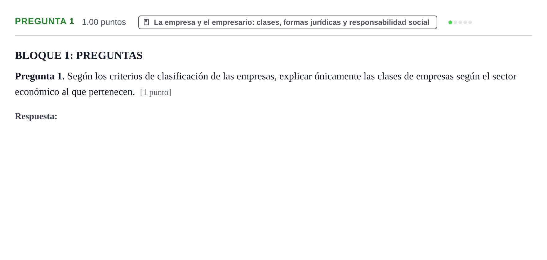 Enunciado: Pregunta 1 · Empresa y Diseño de Modelos de Negocio PAU La Rioja Ordinaria 2024