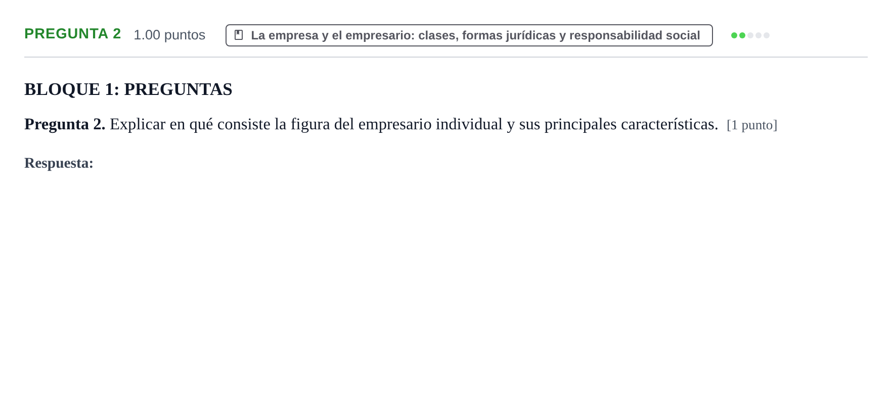 Enunciado: Pregunta 2 · Empresa y Diseño de Modelos de Negocio PAU La Rioja Ordinaria 2024