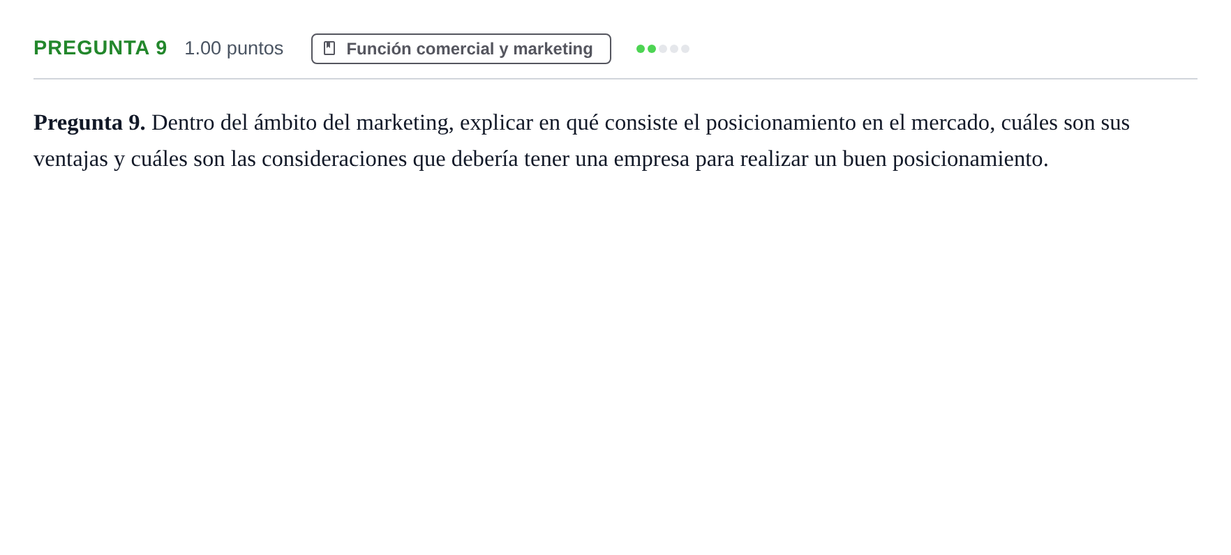 Enunciado: Pregunta 9 · Empresa y Diseño de Modelos de Negocio PAU La Rioja Ordinaria 2024