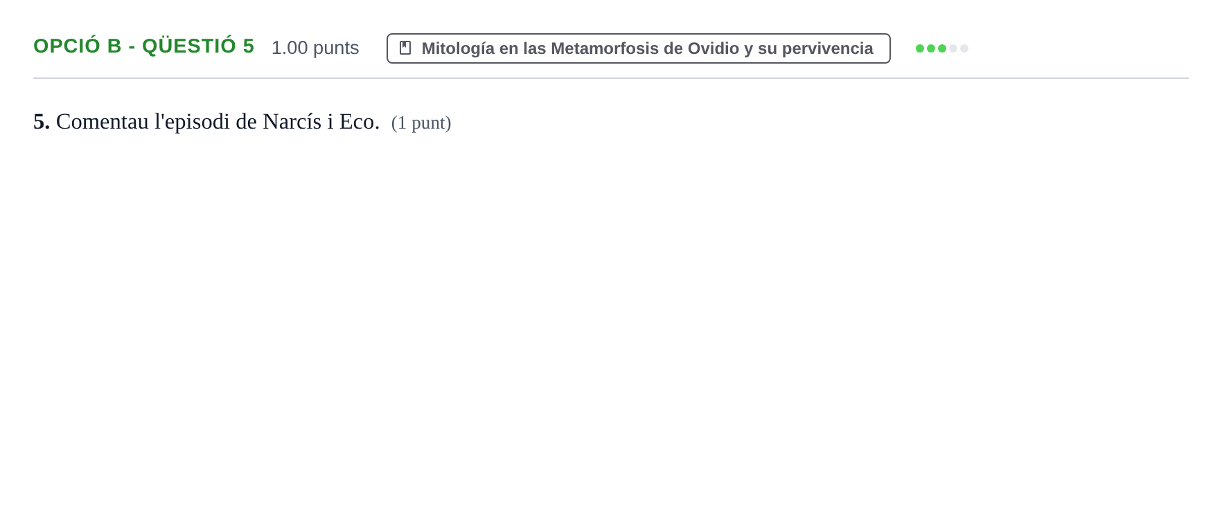 Enunciado: Ejercicio Opció B - Qüestió 5 · Latín II PAU Baleares Extraordinaria 2023