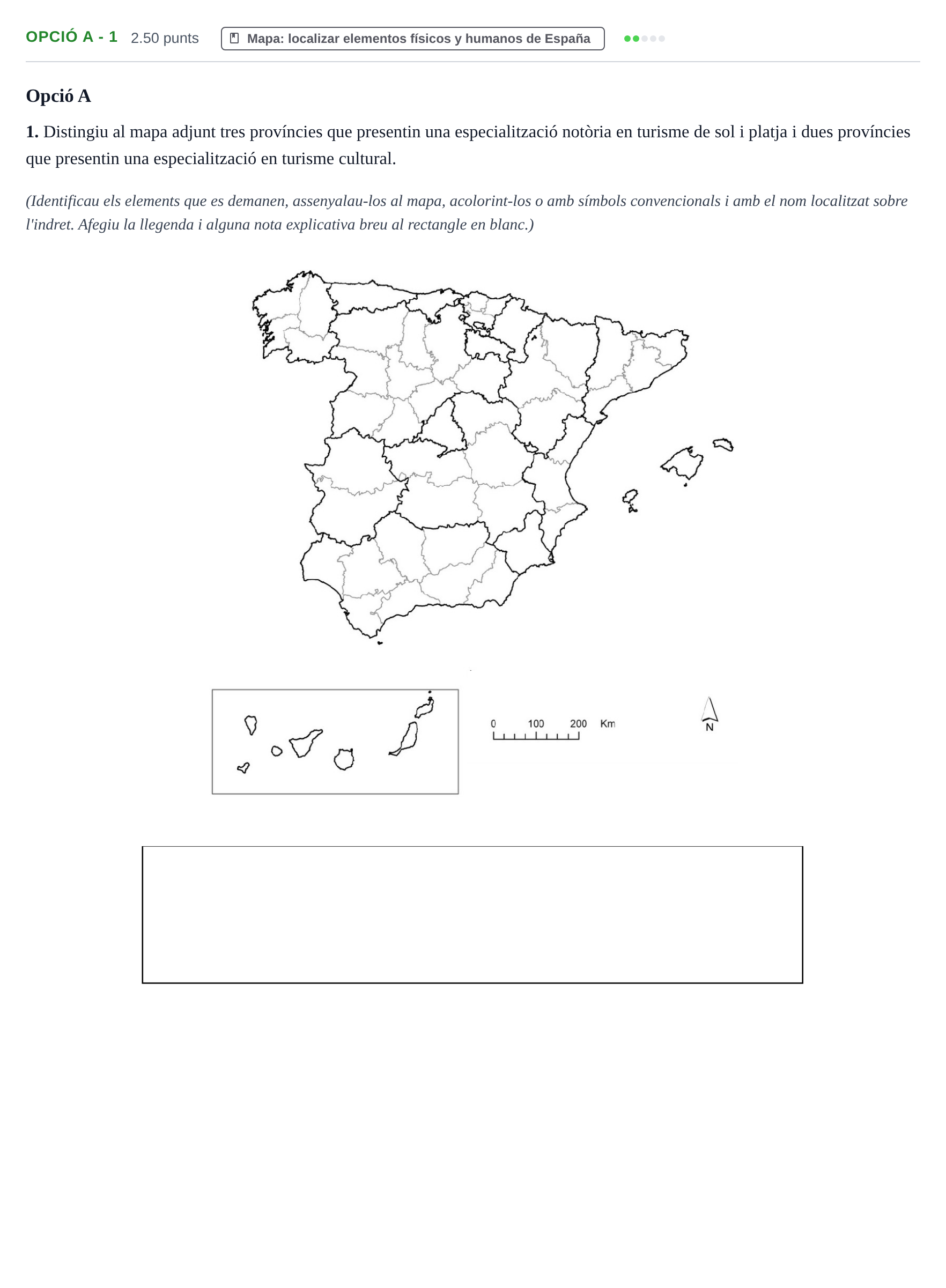 Enunciado: Ejercicio Opció A - 1 · Geografía PAU Baleares Ordinaria 2023