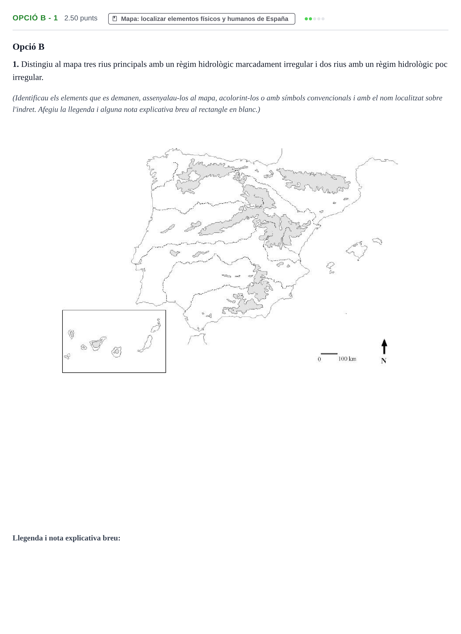 Enunciado: Ejercicio Opció B - 1 · Geografía PAU Baleares Ordinaria 2023