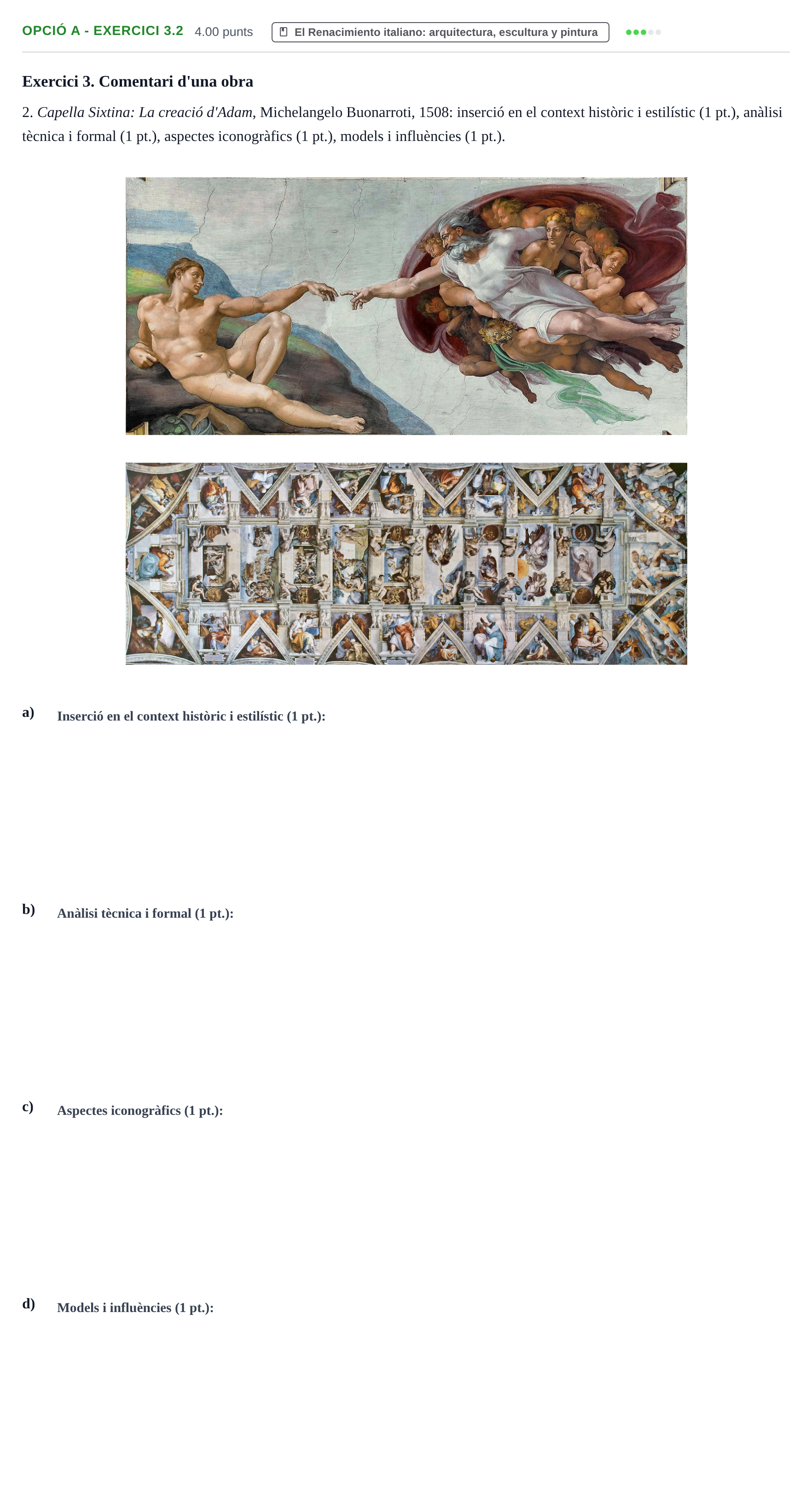 Enunciado: Ejercicio Opció A - Exercici 3.2 · Historia del Arte PAU Baleares Extraordinaria 2023