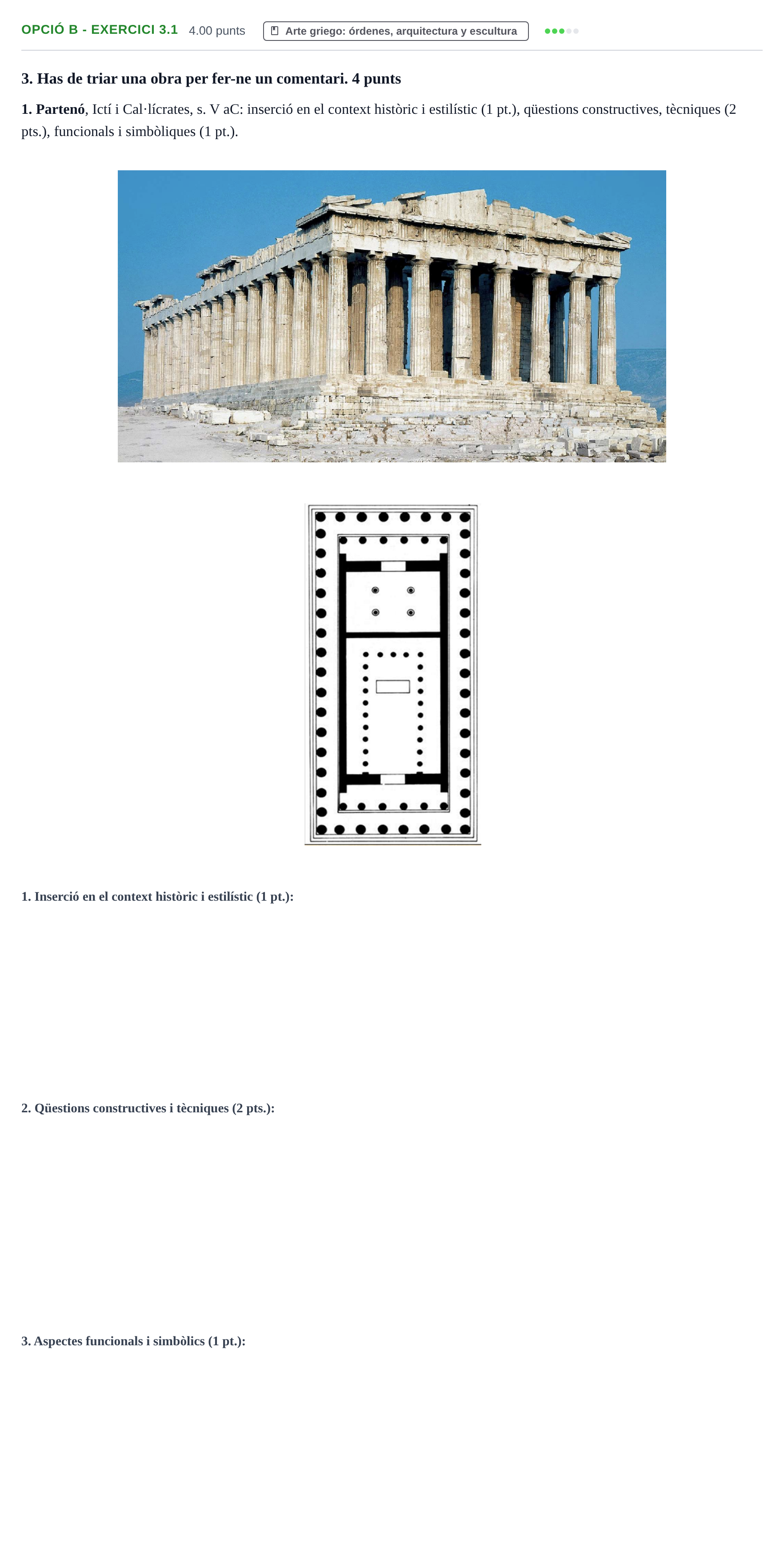 Enunciado: Ejercicio Opció B - Exercici 3.1 · Historia del Arte PAU Baleares Extraordinaria 2023