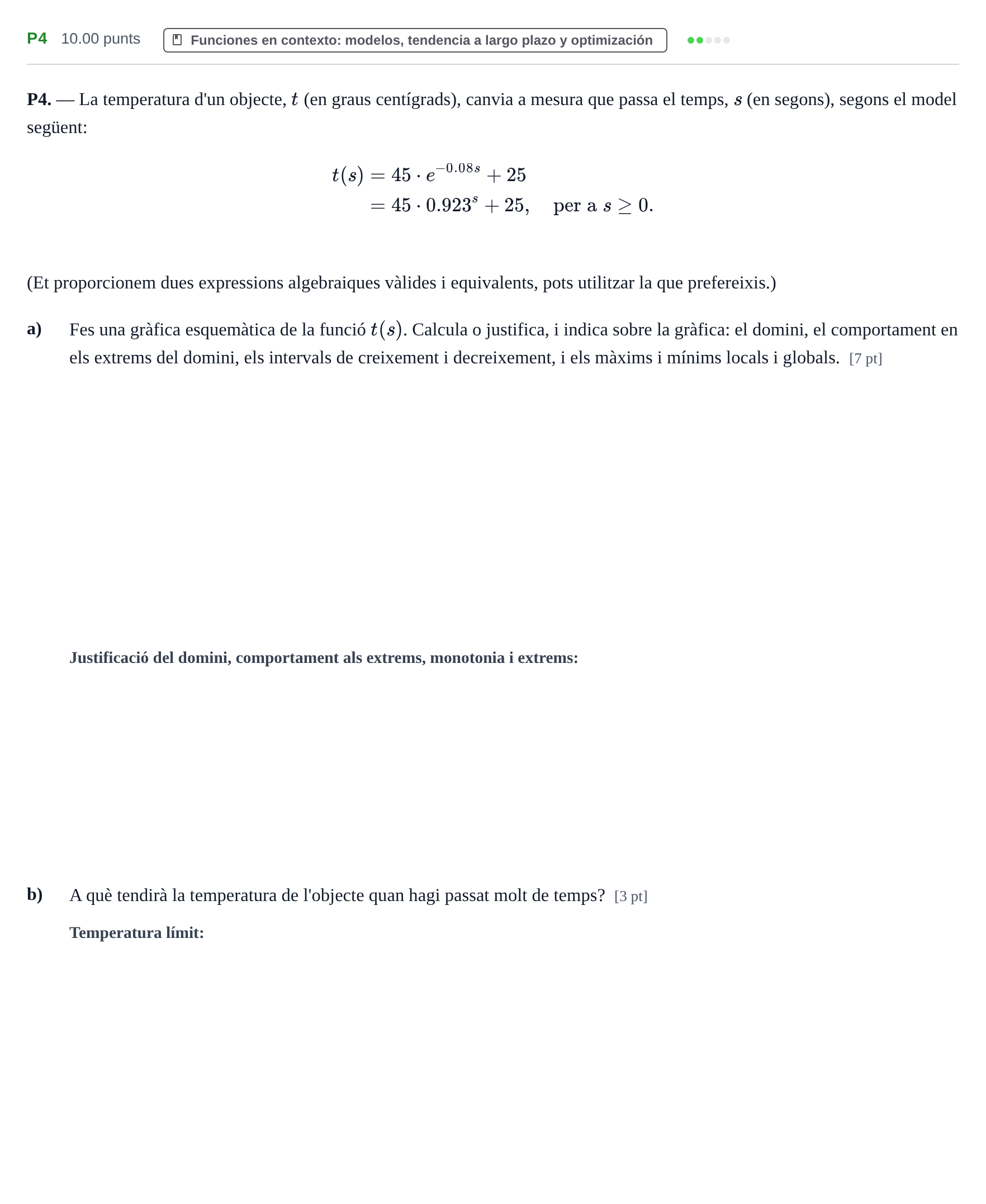 Enunciado: Ejercicio P4 · Matemáticas aplicadas a las Ciencias Sociales II PAU Baleares Extraordinaria 2023