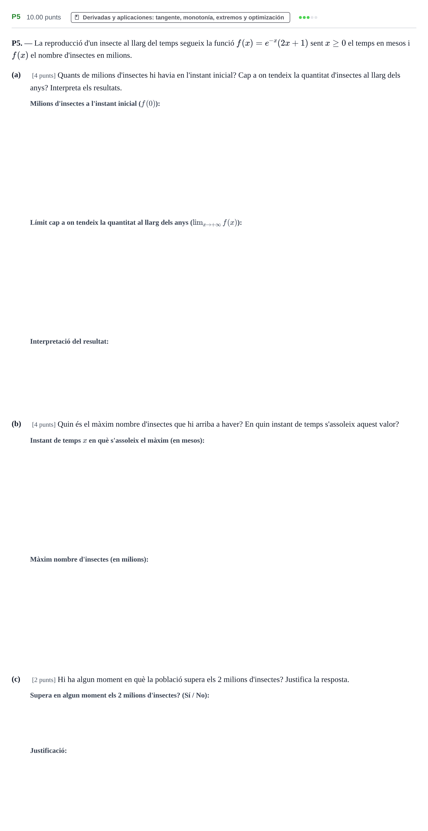Enunciado: Ejercicio P5 · Matemáticas II PAU Baleares Extraordinaria 2023
