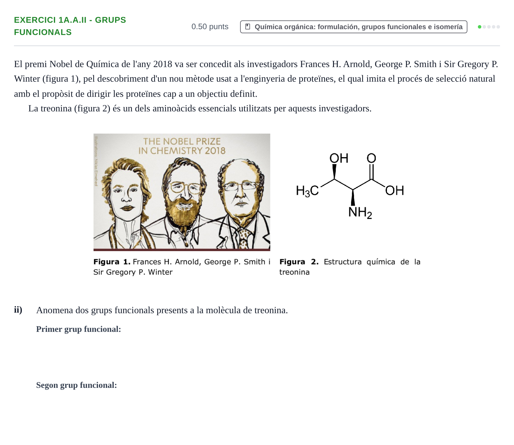 Enunciado: Ejercicio 1A.a.ii - Grups funcionals · Química PAU Baleares Extraordinaria 2023